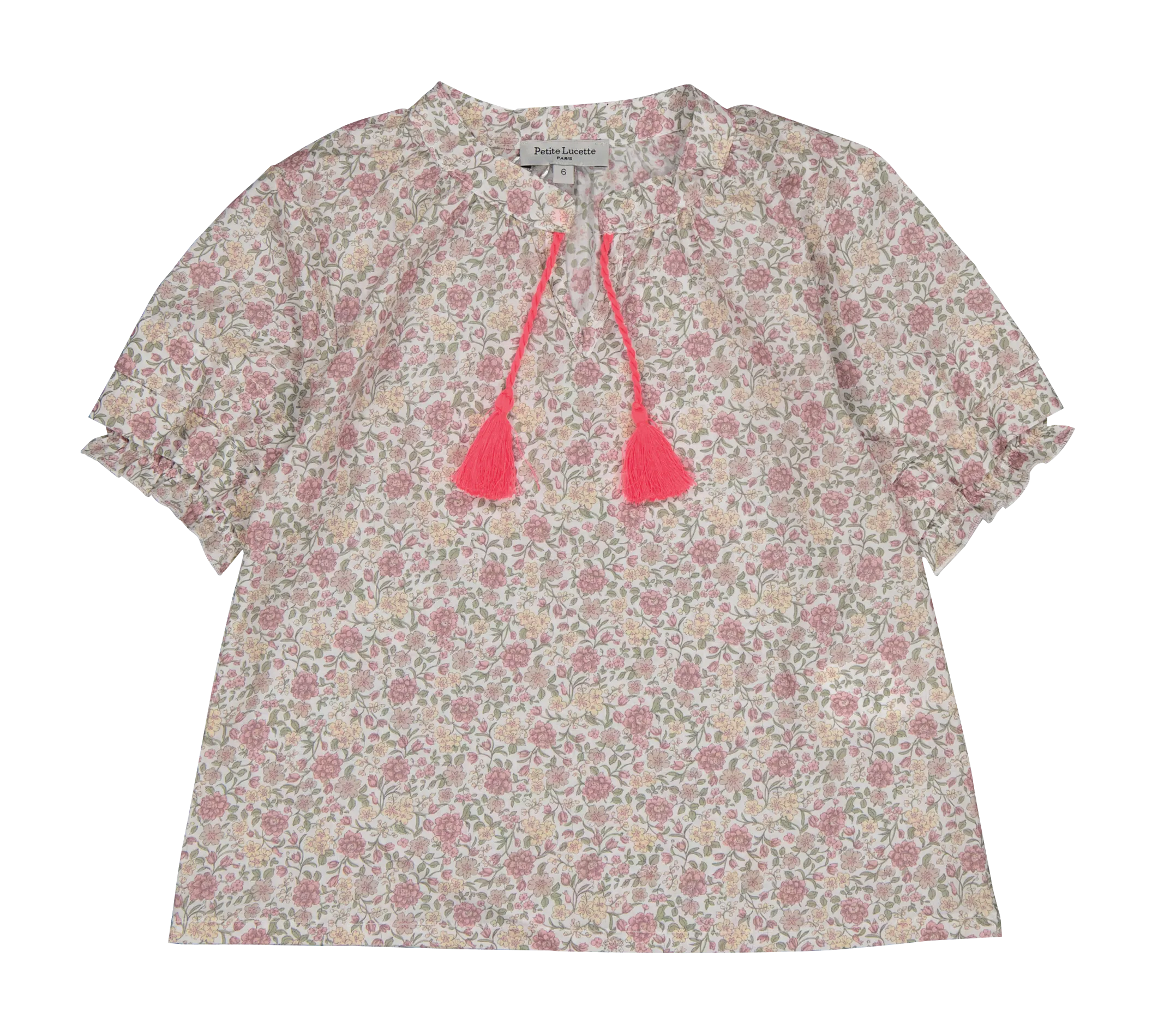 Henley-Bluse aus Bio-Baumwolle mit Print Mehrfarbig CECILE