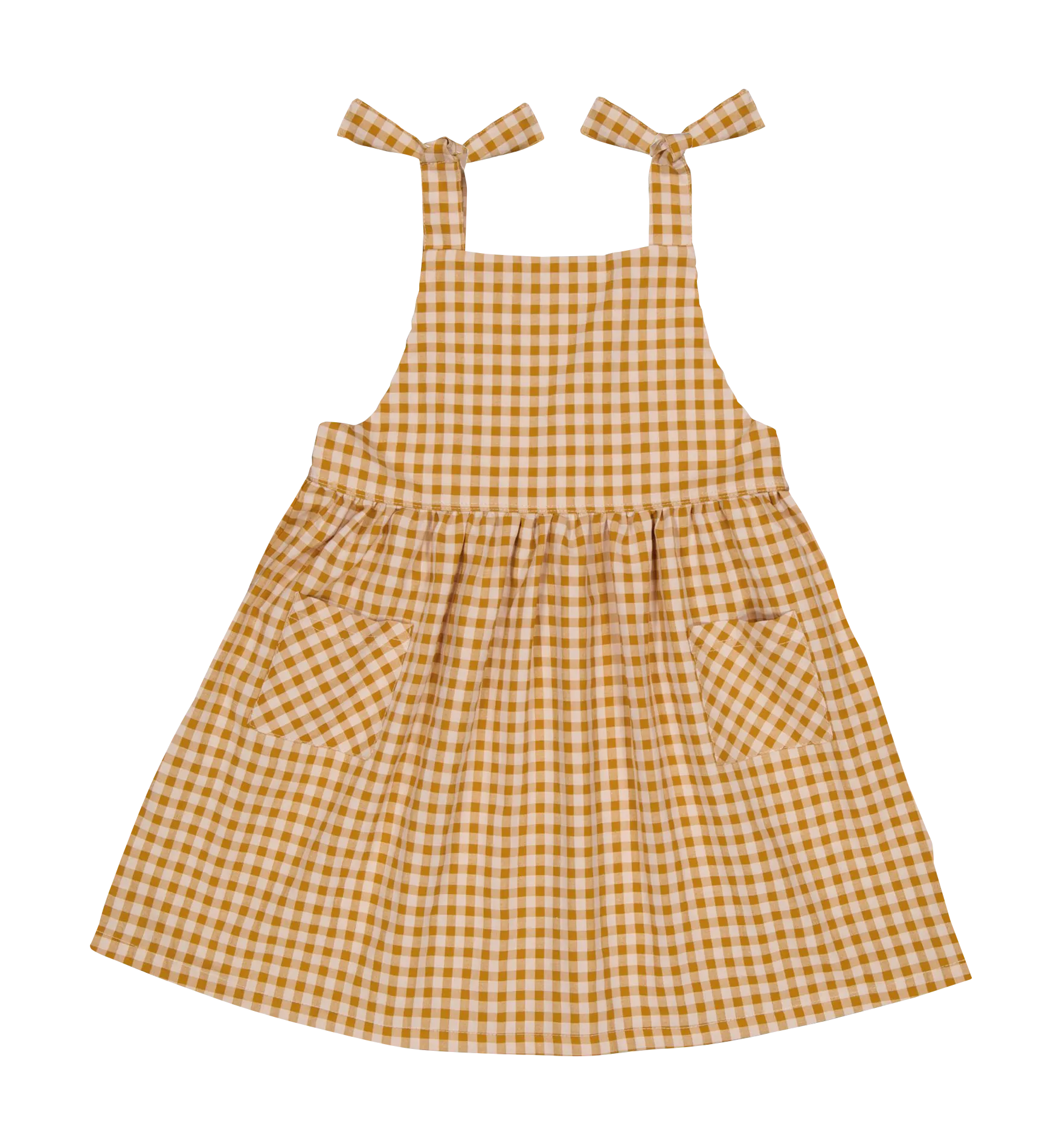 Vichy-Kurzkleid aus Baumwoll-Mix Orange MARCELLE