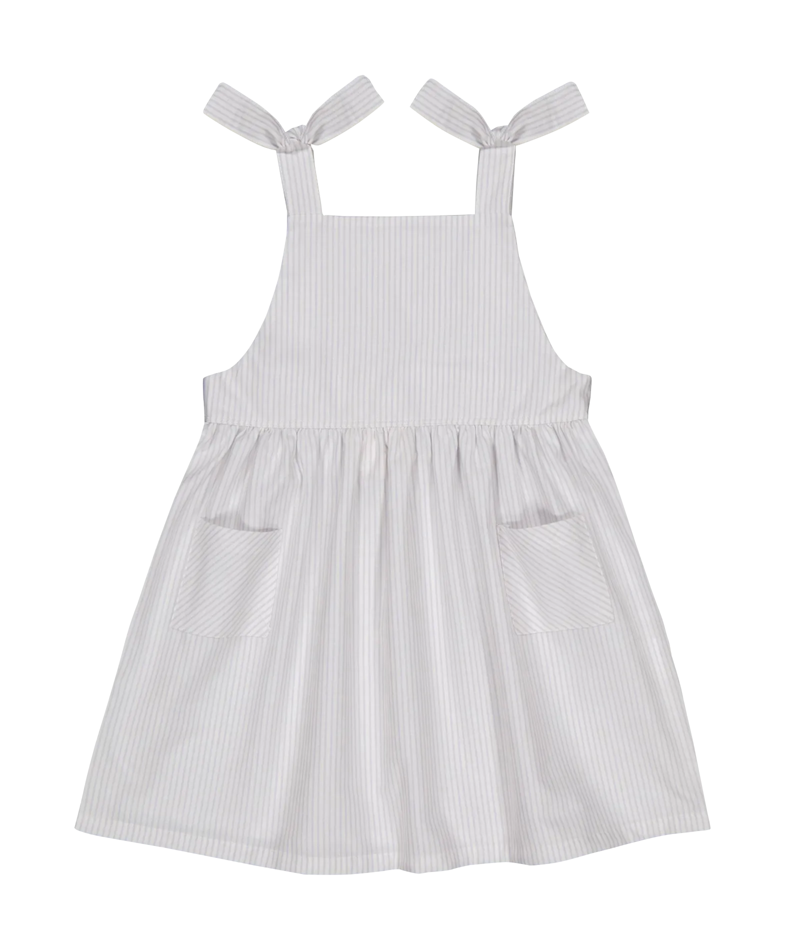 Gestreiftes Kurzkleid aus Bio-Baumwolle Weiss MARCELLE