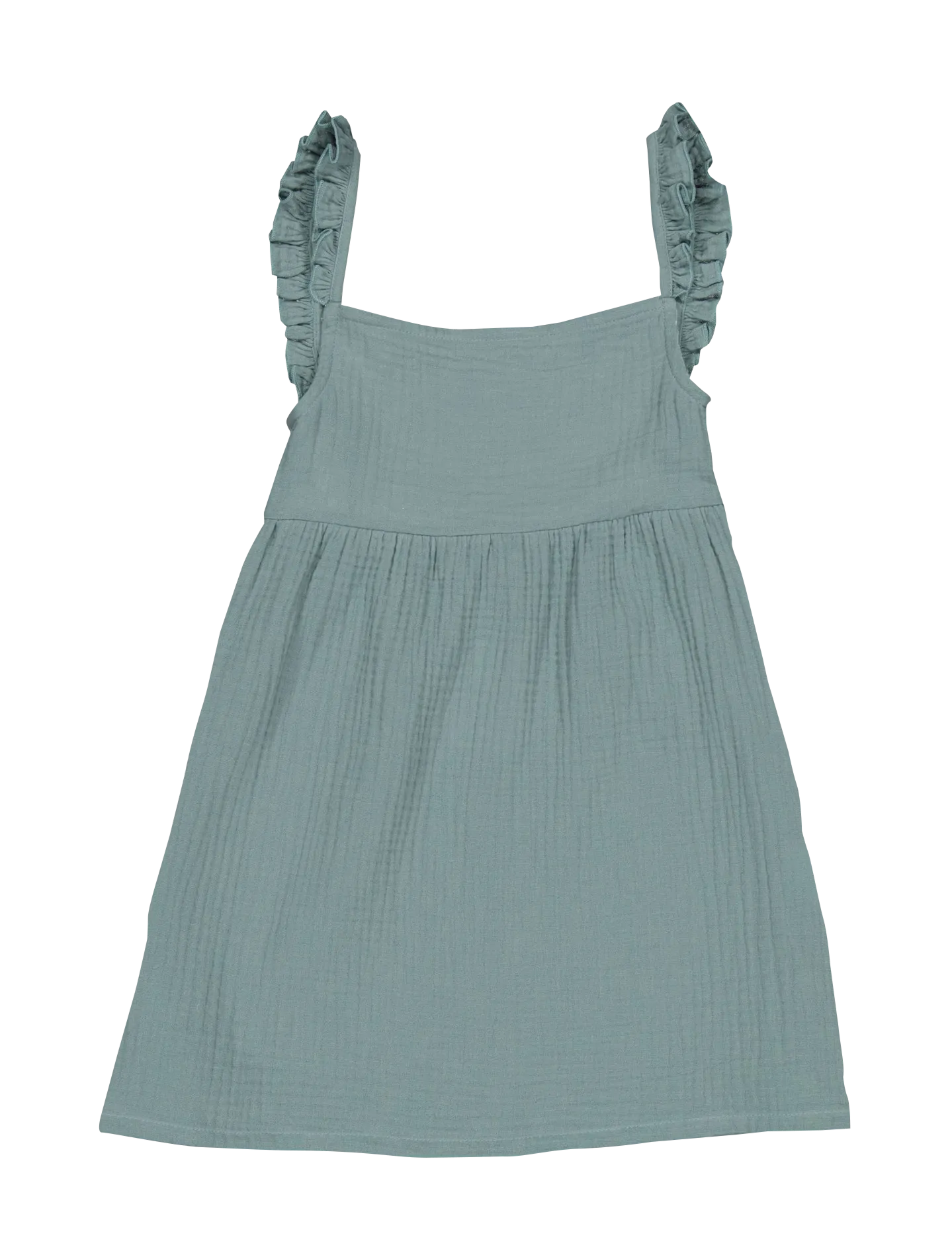 Kurzkleid aus Bio-Baumwollgaze Blau LARA