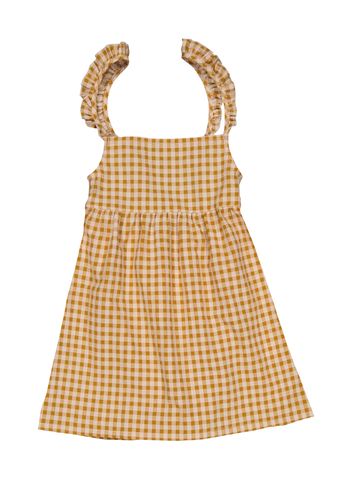 Vichy-Kurzkleid aus Baumwoll-Mix Orange LARA