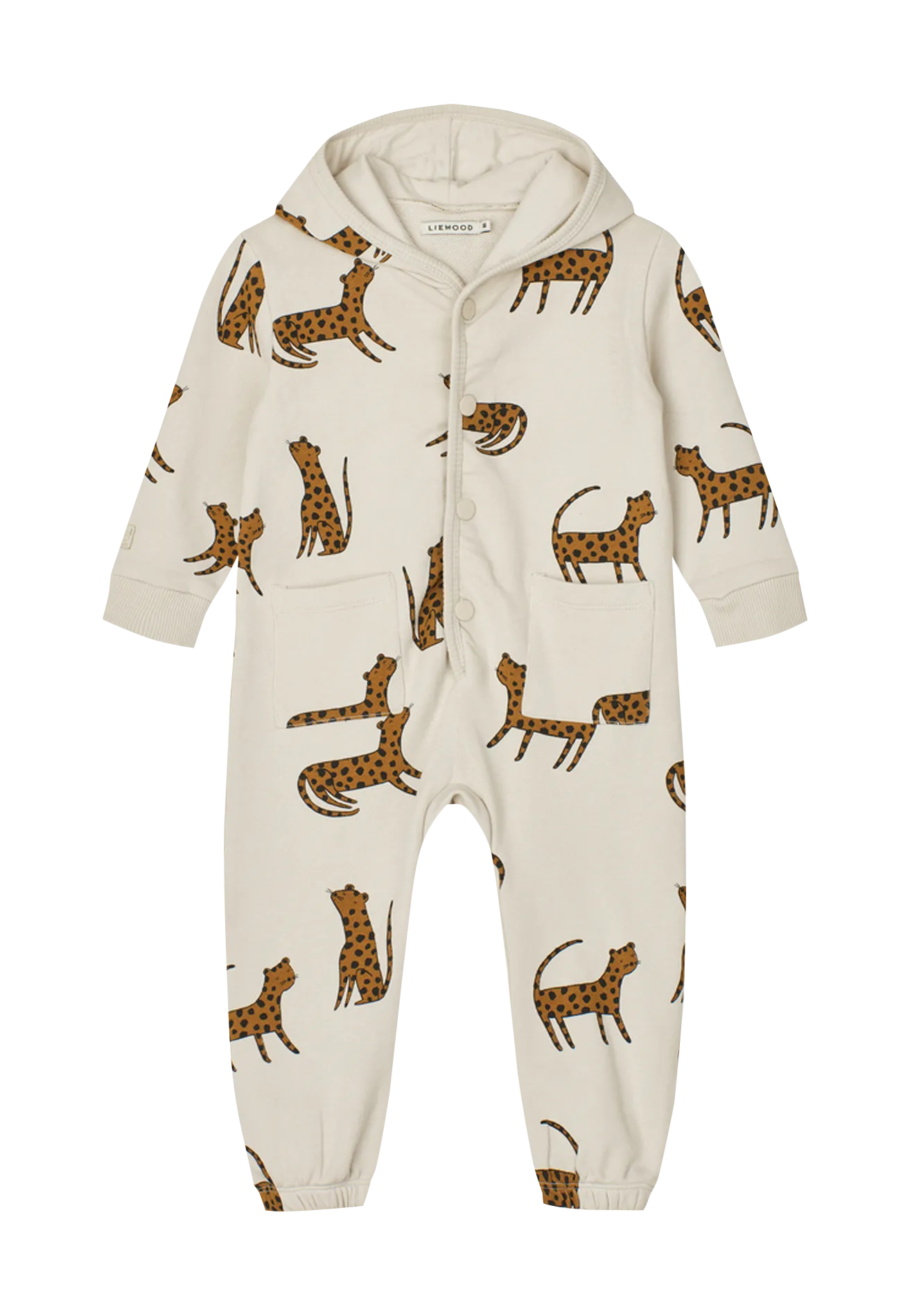 Bedruckter Jumpsuit mit Kapuze aus Bio-Baumwolle Weiss TOPEKA