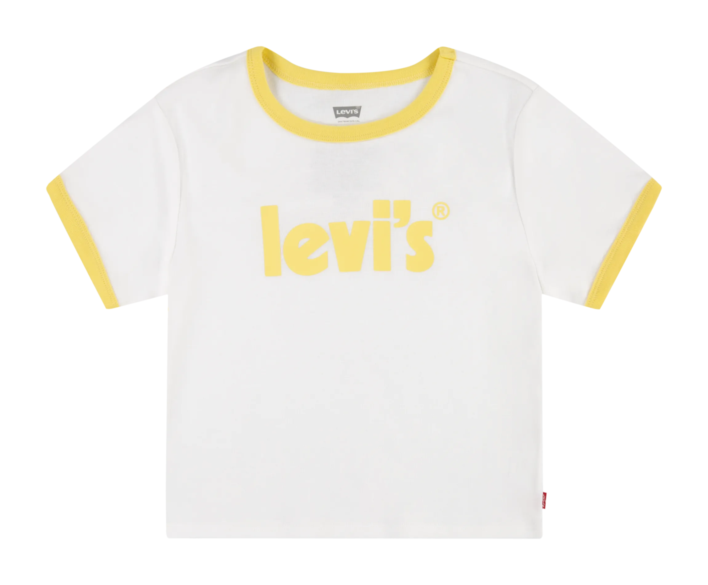 Gerade geschnittenes Rundhals-T-Shirt aus Baumwoll-Mix mit Siebdruck Weiss