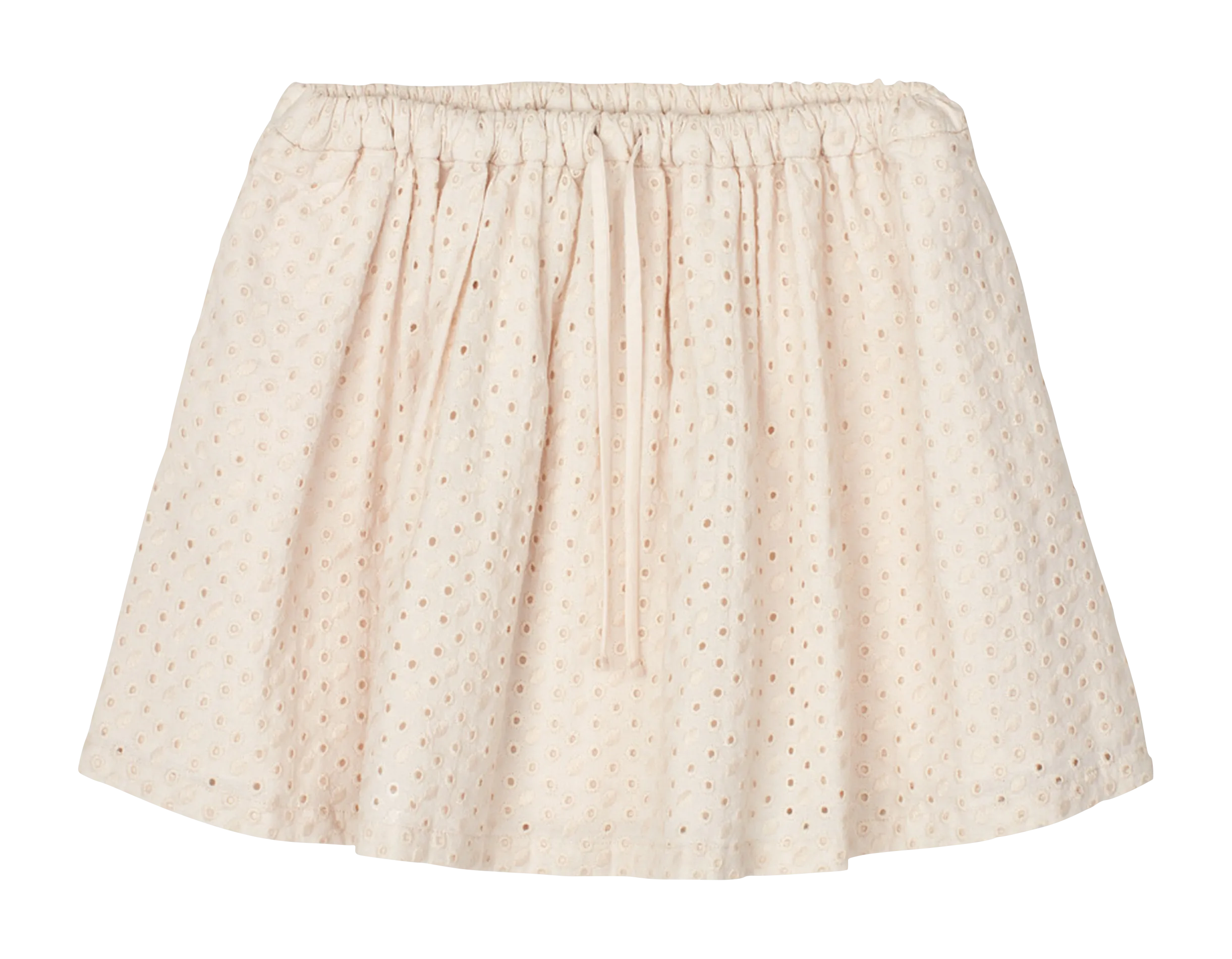 Kurzkleid aus Bio-Baumwolle mit Lochstickerei Beige PADUA