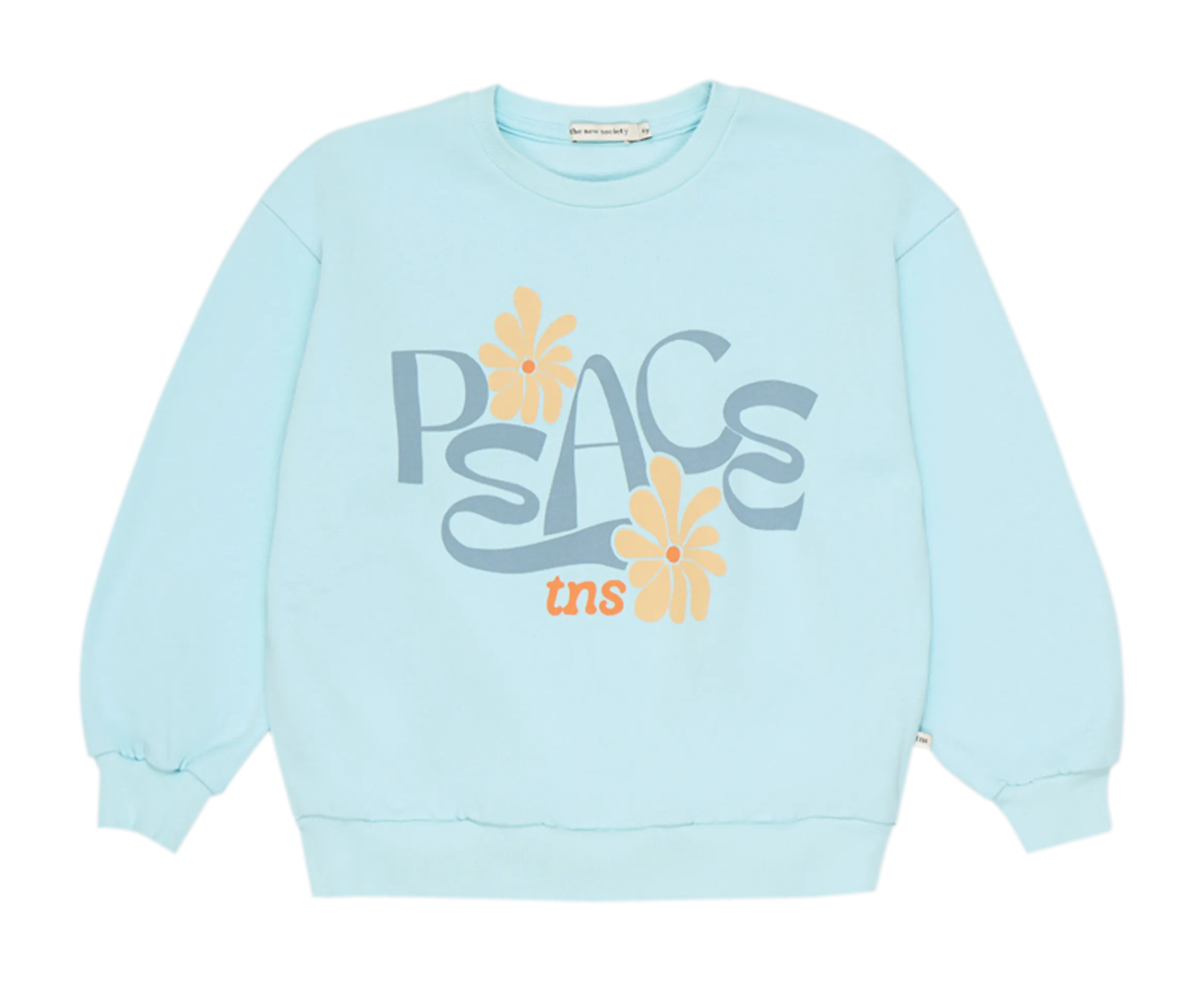 Gerade geschnittenes Rundhals-Sweatshirt aus Baumwolle mit Siebdruck Blau LAPACE
