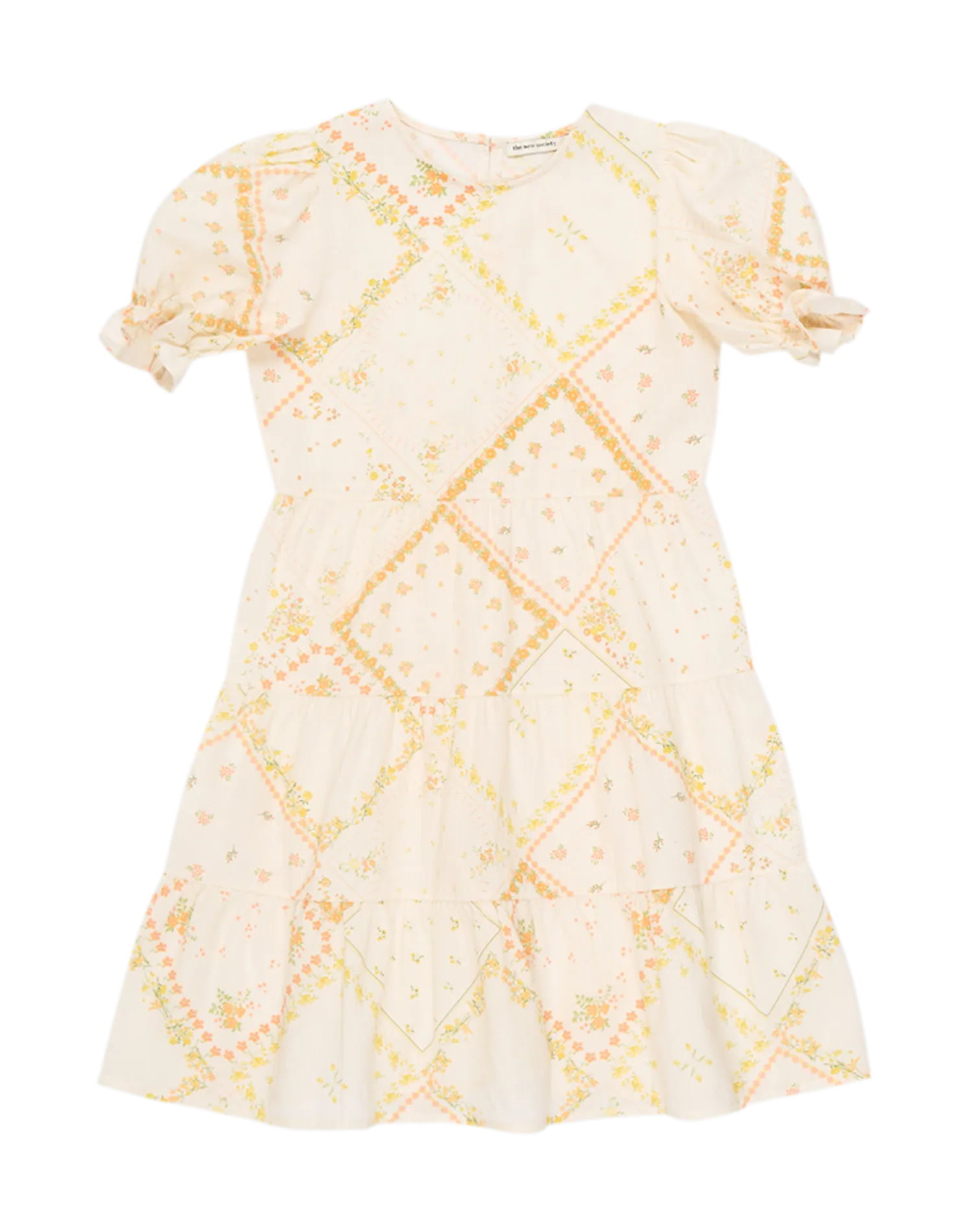 Ausgestelltes Kleid aus Bio-Baumwolle mit Rundhalsausschnitt und Print Mehrfarbig IDARA