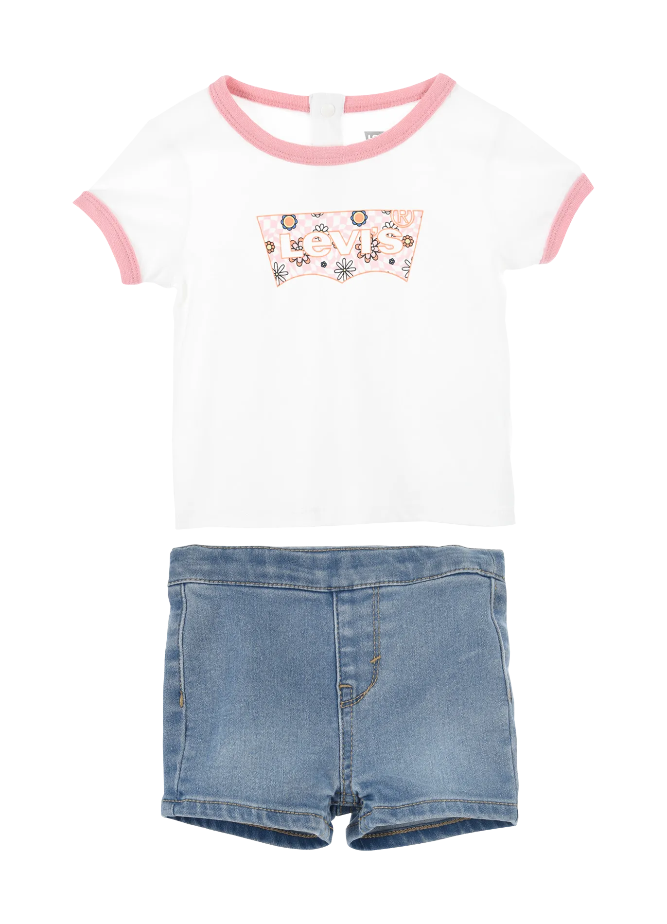 2-teiliges Set aus Bio-Baumwoll-Mix Weiss