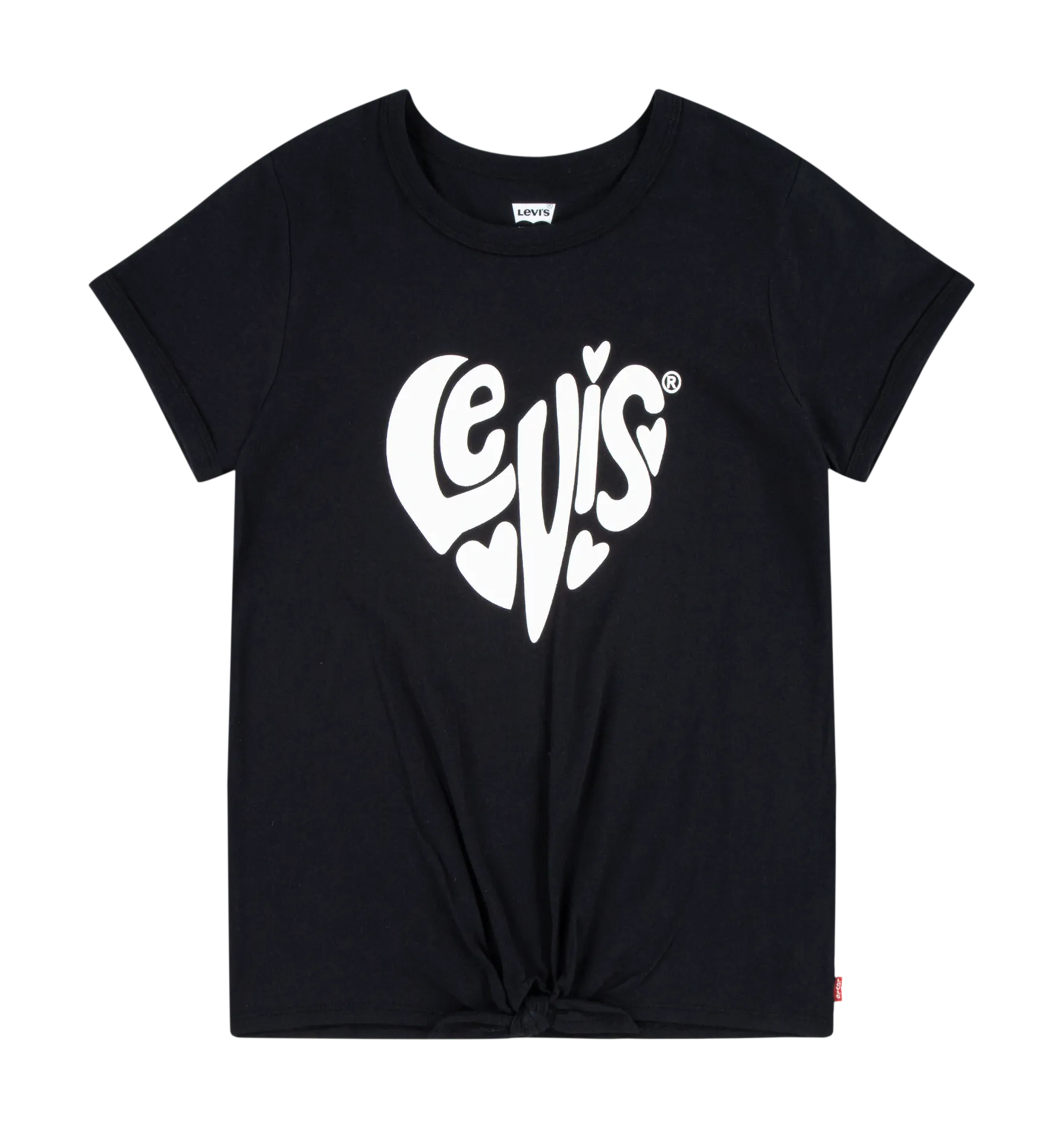 T-Shirt aus Baumwoll-Mix mit Siebdruck Schwarz