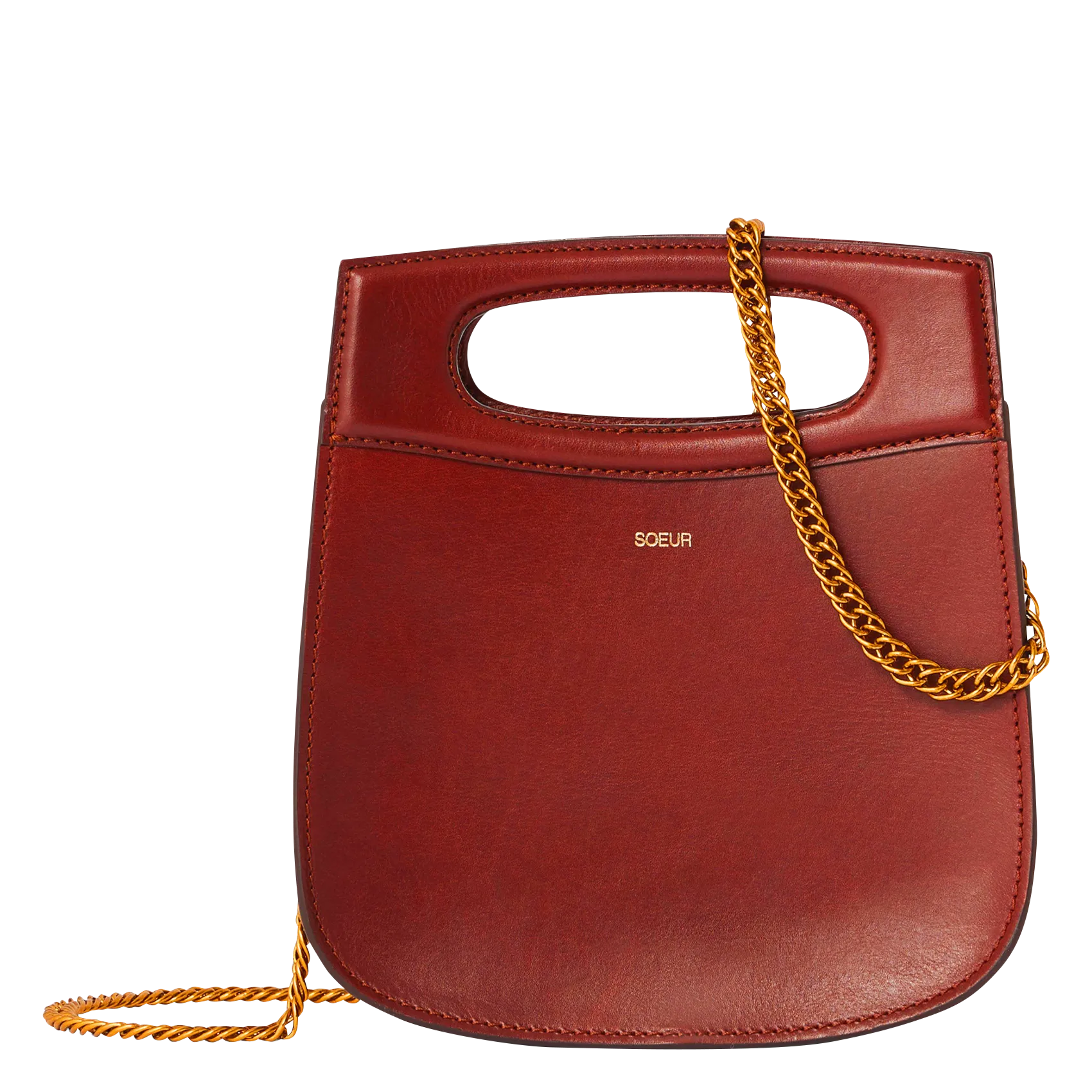 Umhängetasche aus Leder Braun CHERI MINI