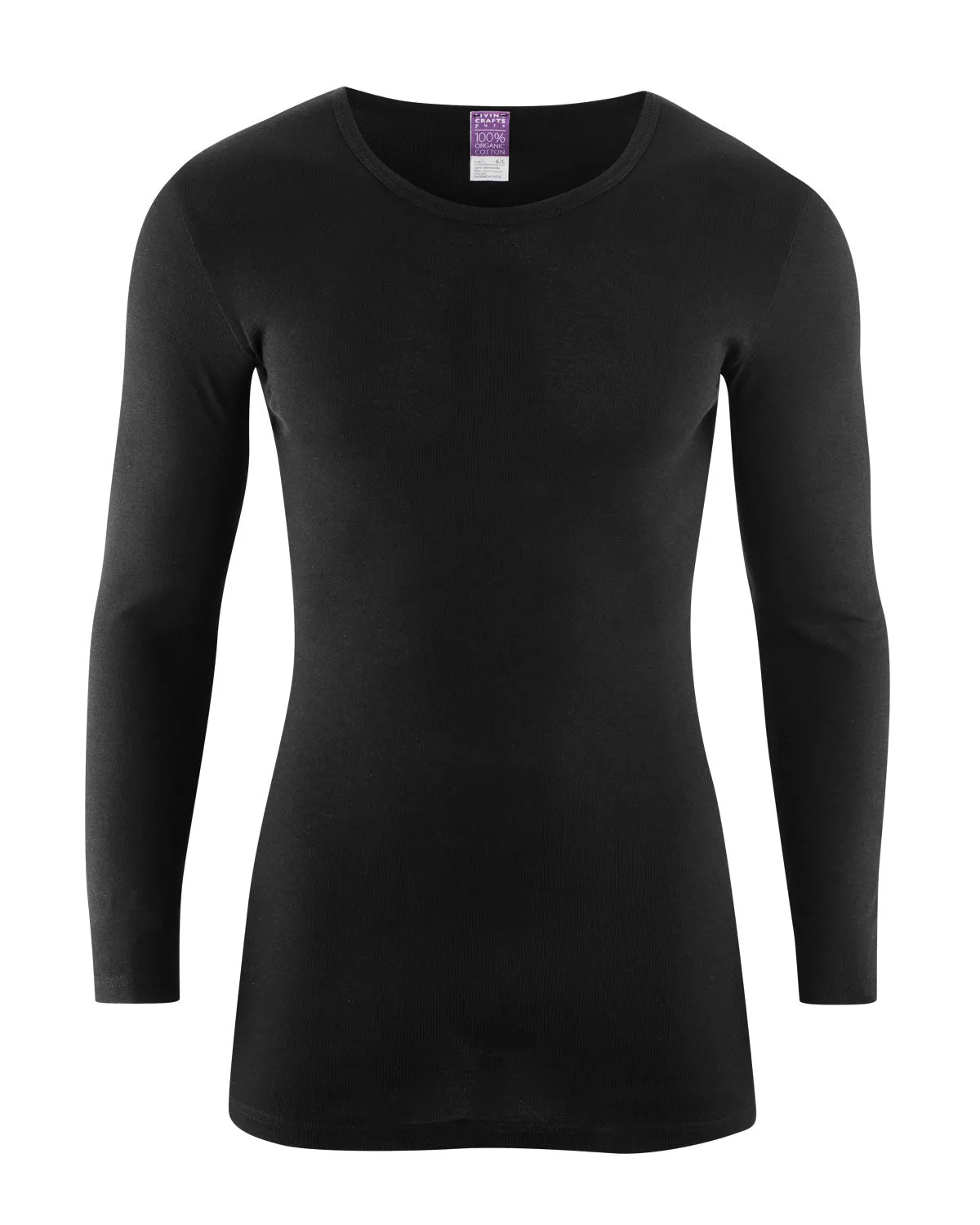 LIVING CRAFTS Herren Langarm-Unterhemd Bio Baumwolle