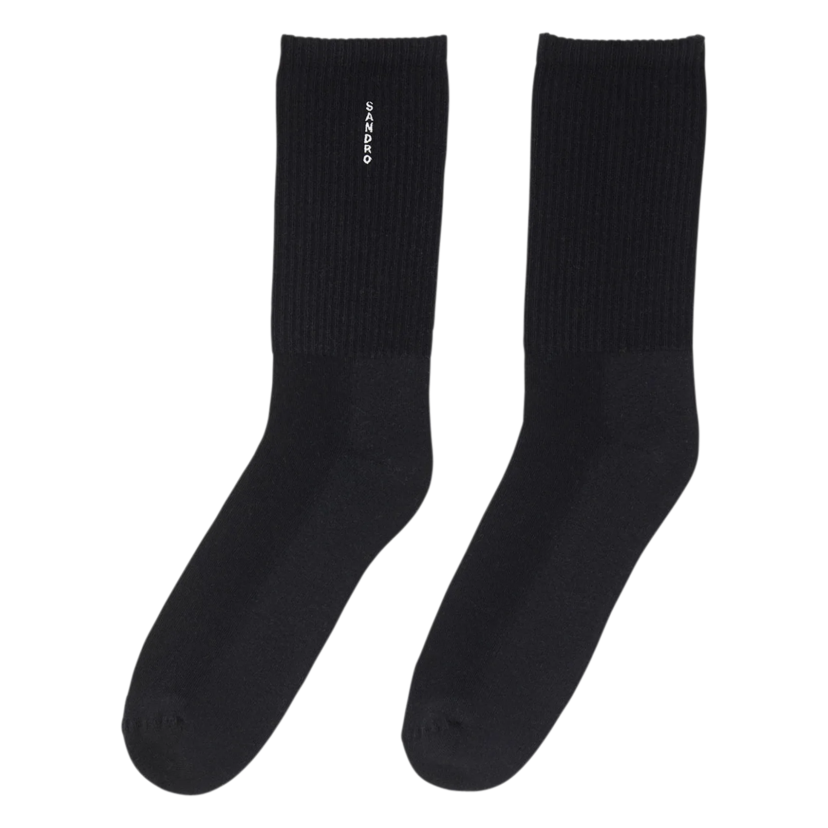 Lange, bestickte Socken Schwarz