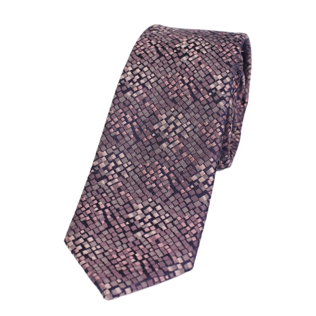 UNA Slim Krawatte rot gemustert 44905224