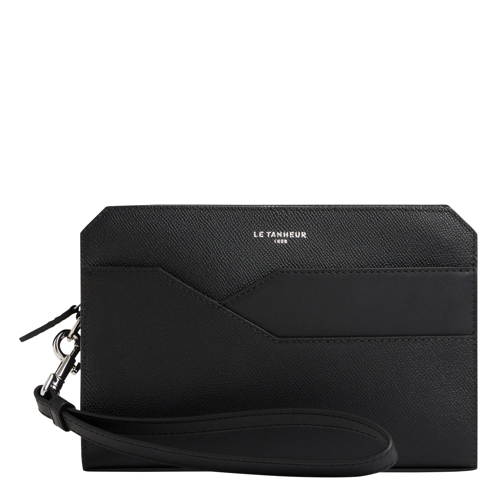Leder-Clutch mit Reißverschluss Schwarz GASTON