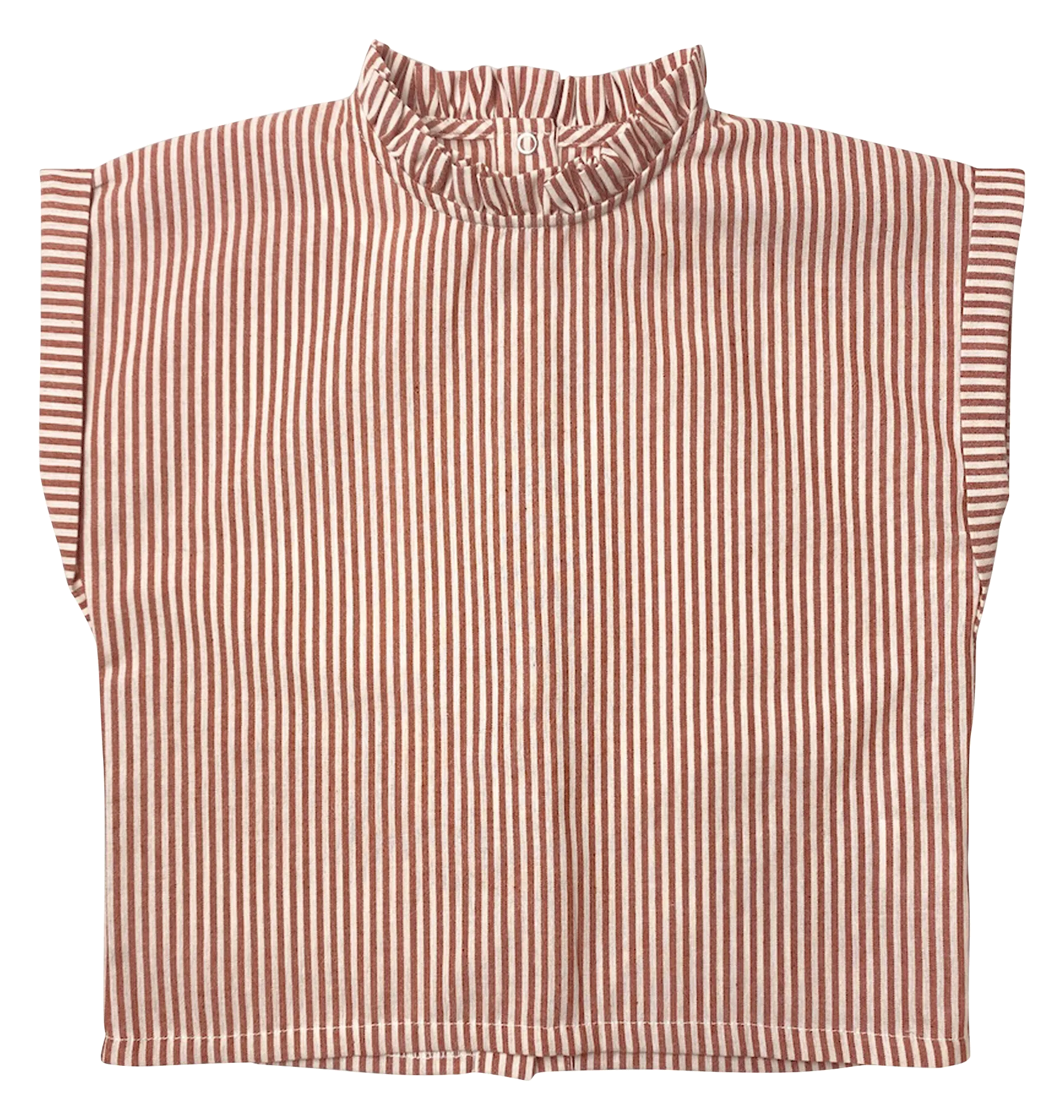 Baumwollbluse mit Stehkragen und Streifen Braun KALA