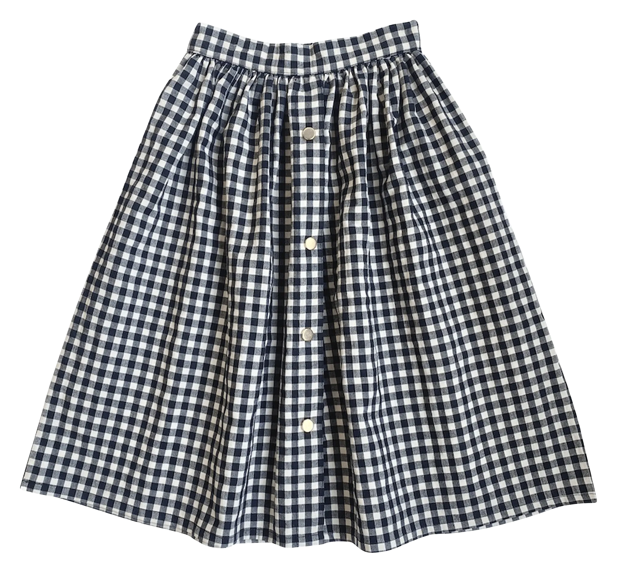 Kurzer Rock aus Baumwolle mit Vichy-Print Schwarz NEELA