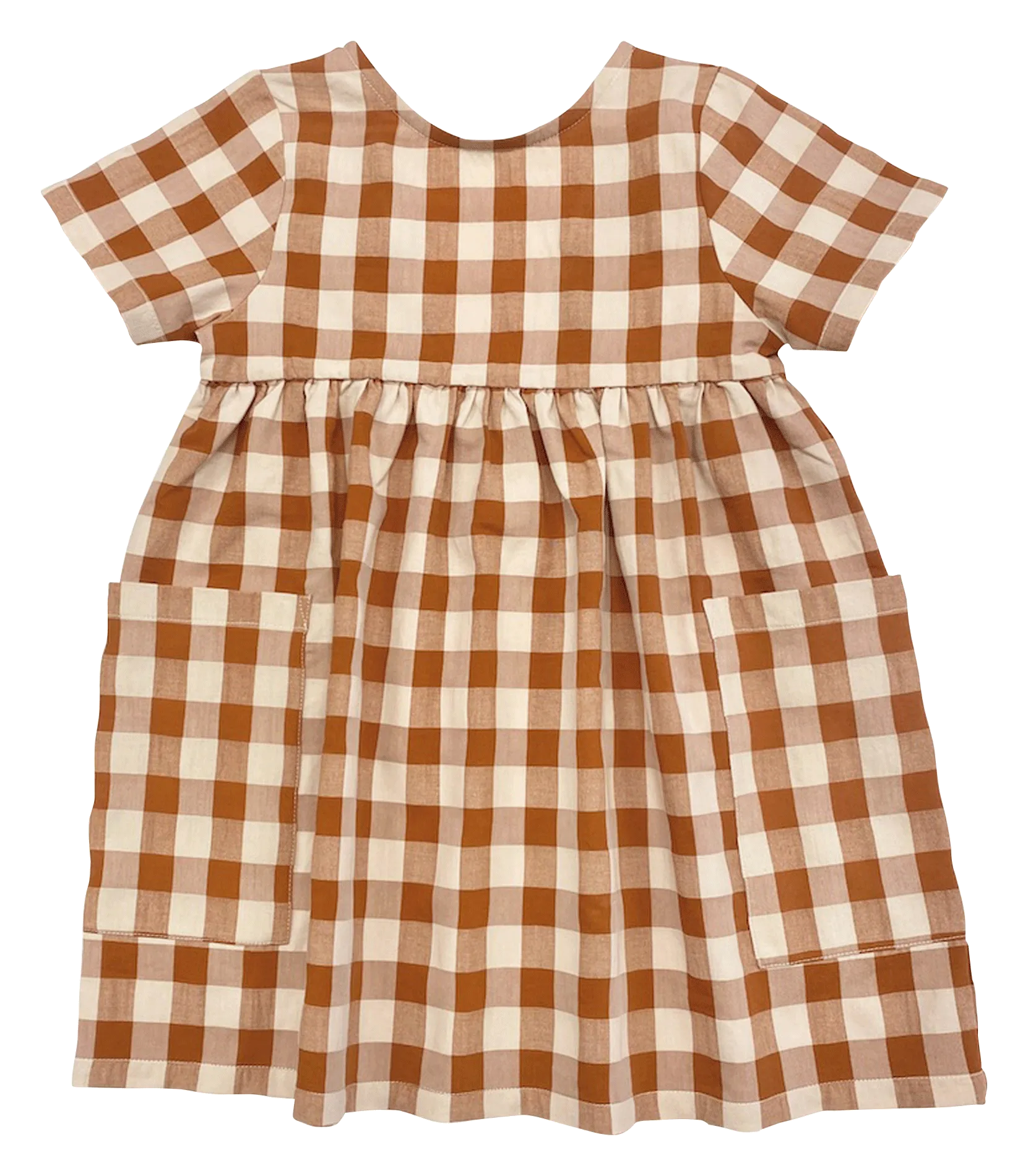 Weites Kurzkleid mit Karomuster Braun SATI