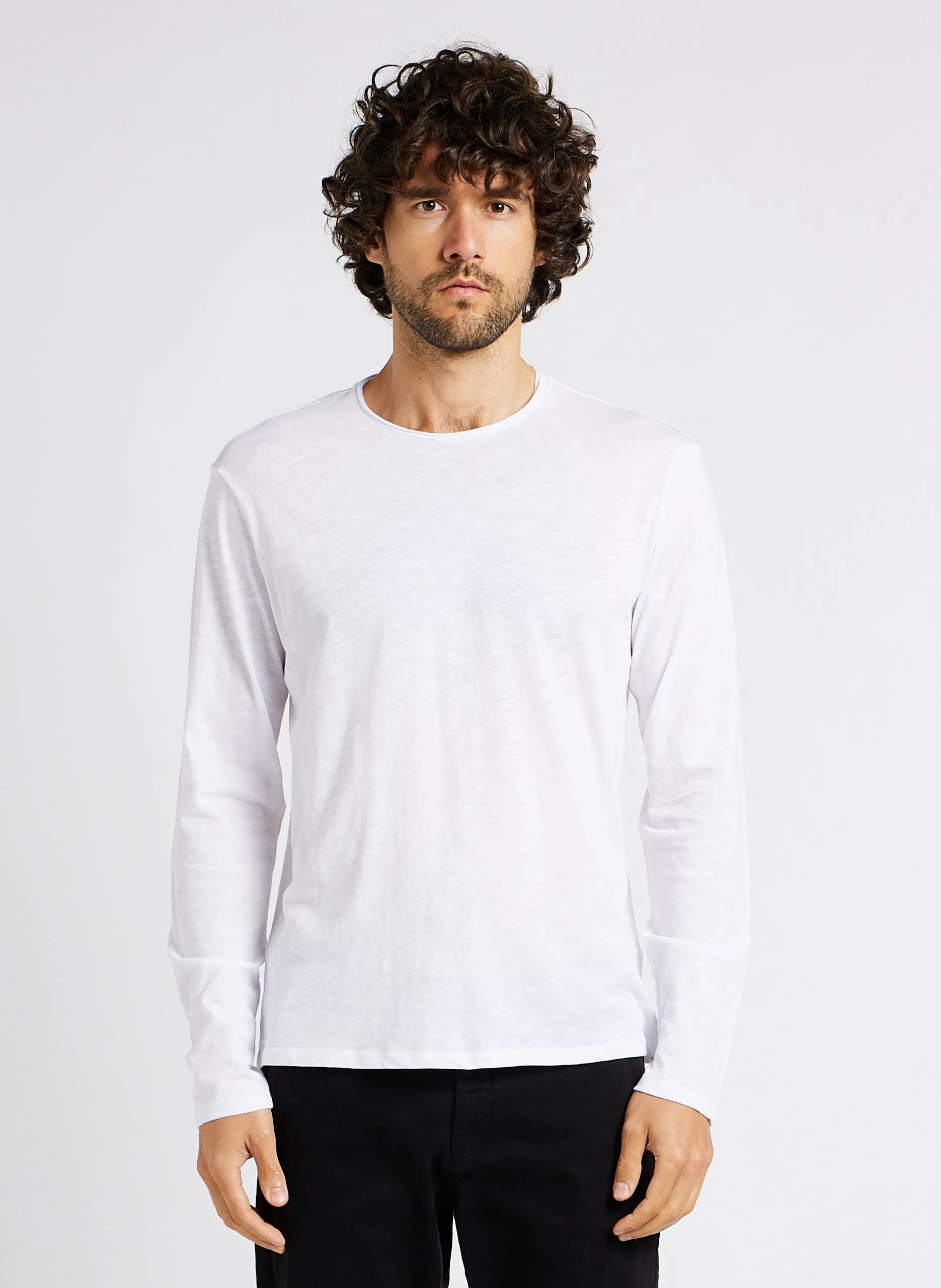 Rundhals-T-Shirt aus Baumwolle Weiss