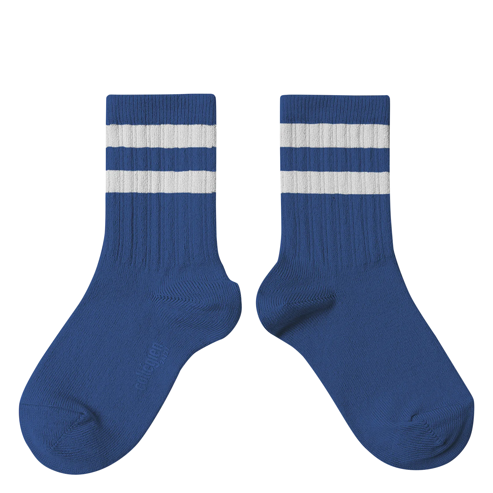Rippsocken aus Baumwoll-Mix mit Streifen Blau NICO