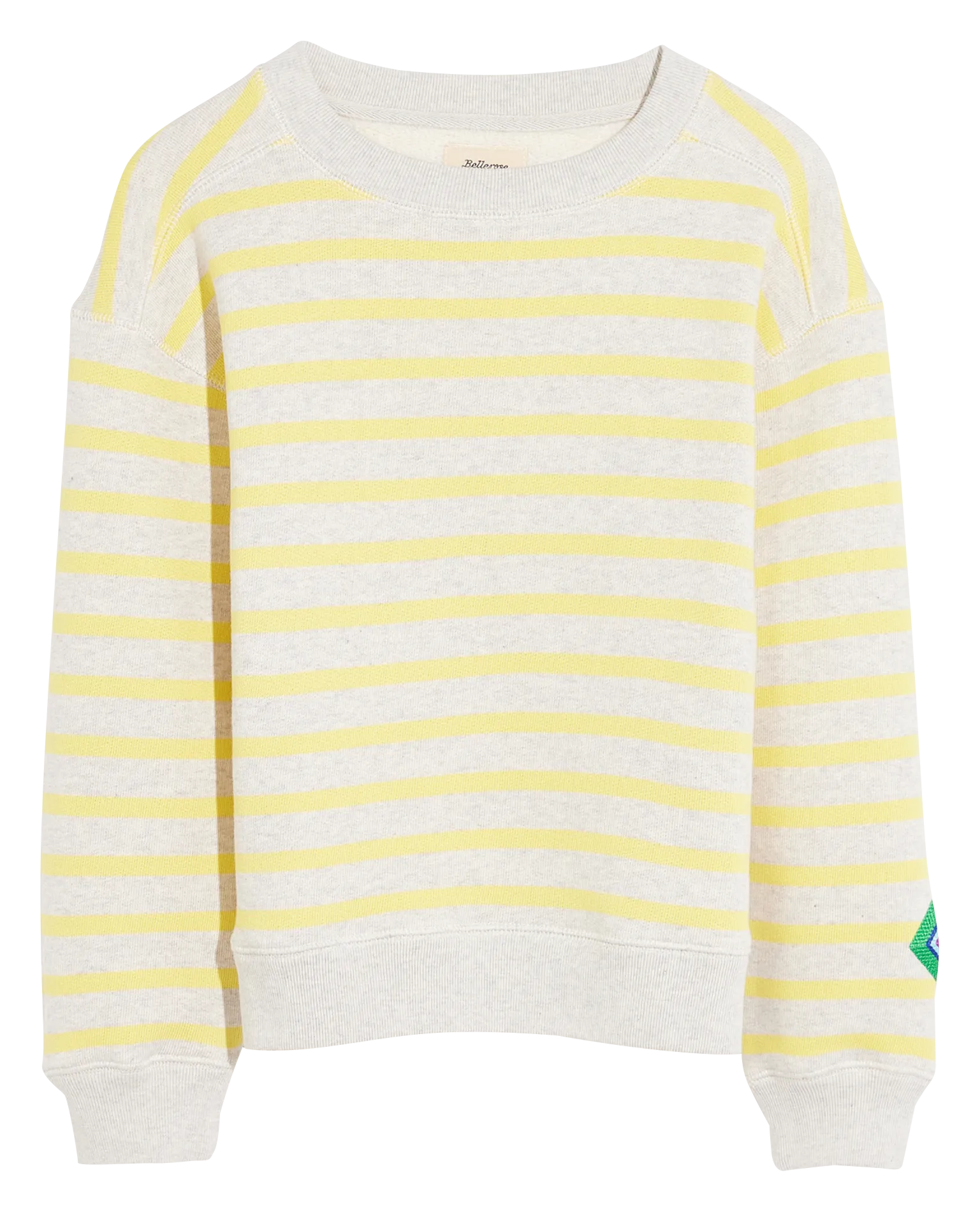 Besticktes Rundhals-Sweatshirt aus Baumwoll-Mix Gestreift FADOL