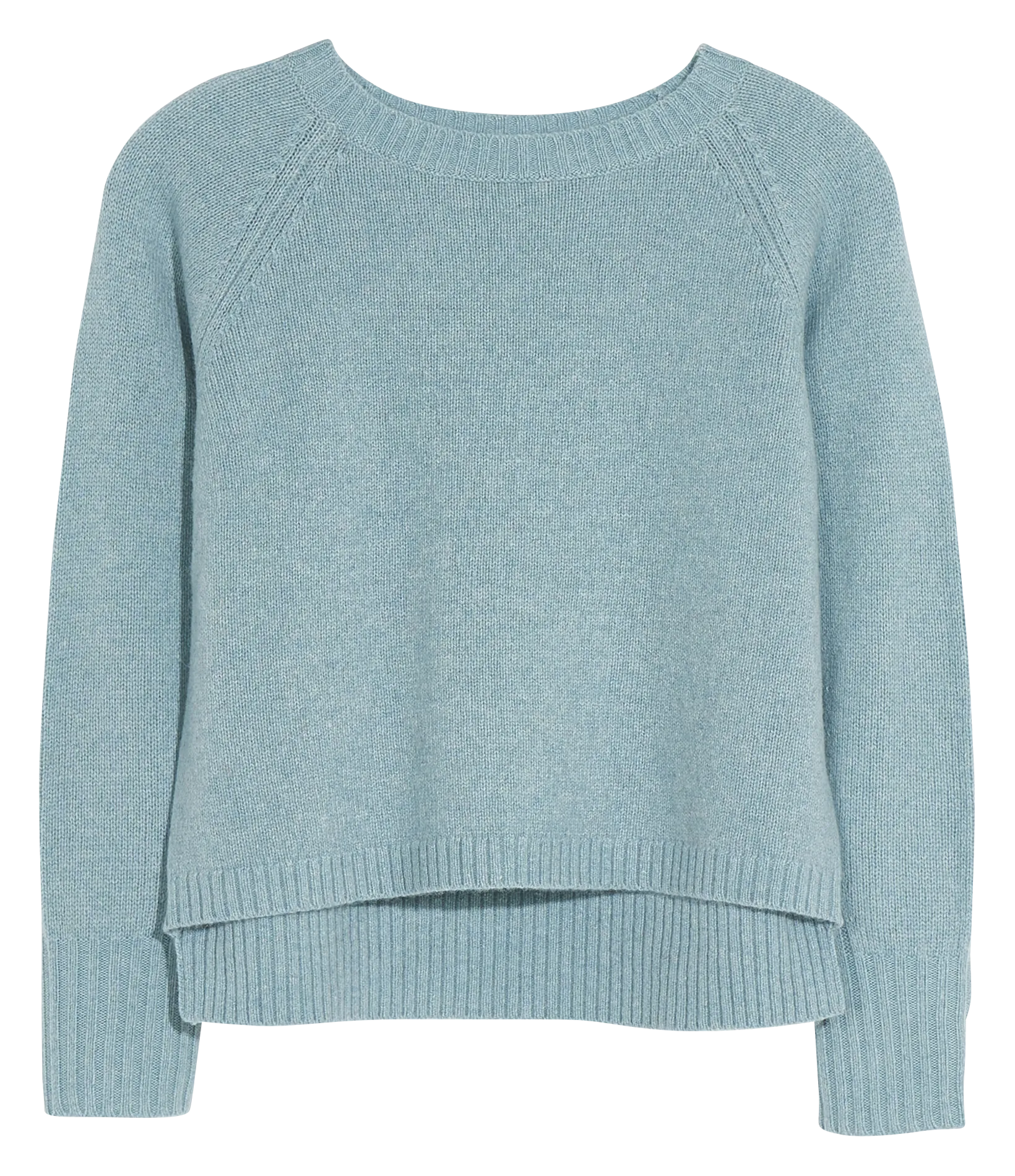 Rundhalspullover aus Wollmix Blau GIMTO