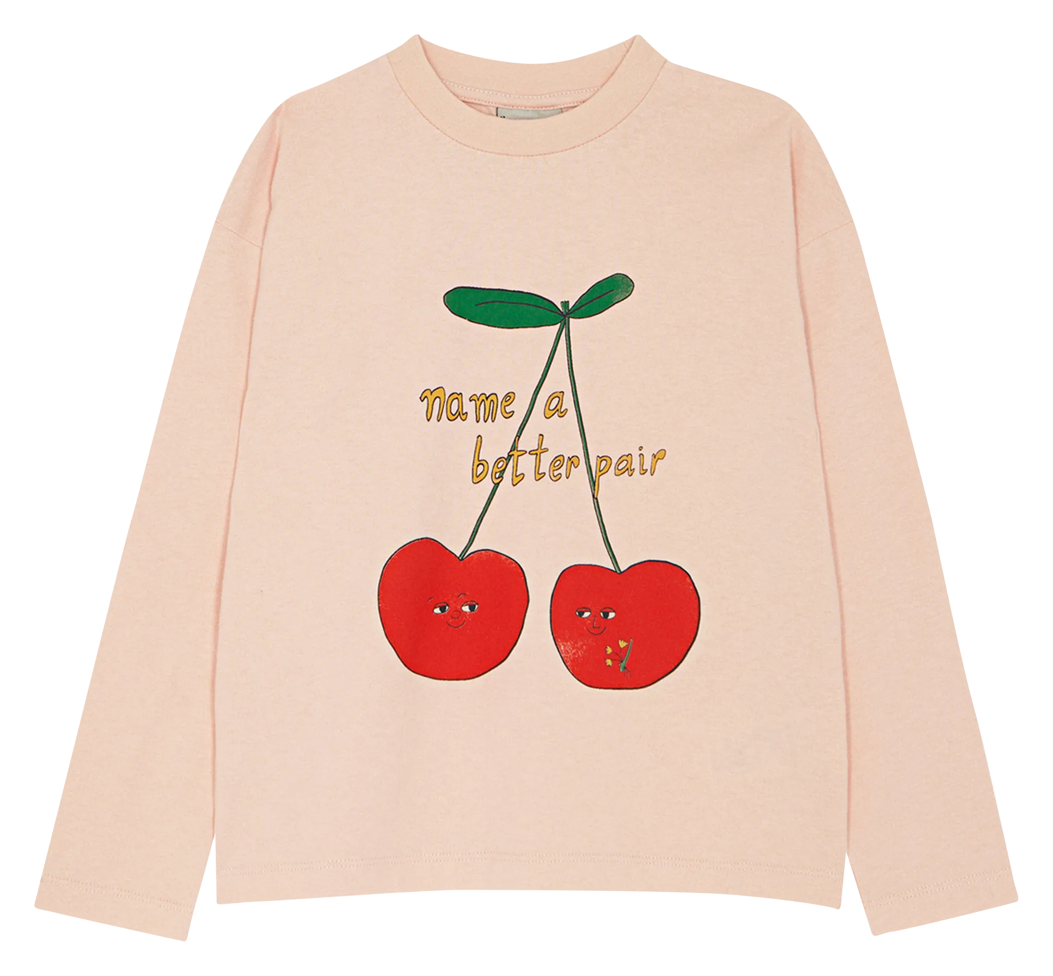 Rundhals-T-Shirt aus Baumwolle mit Print Rosa