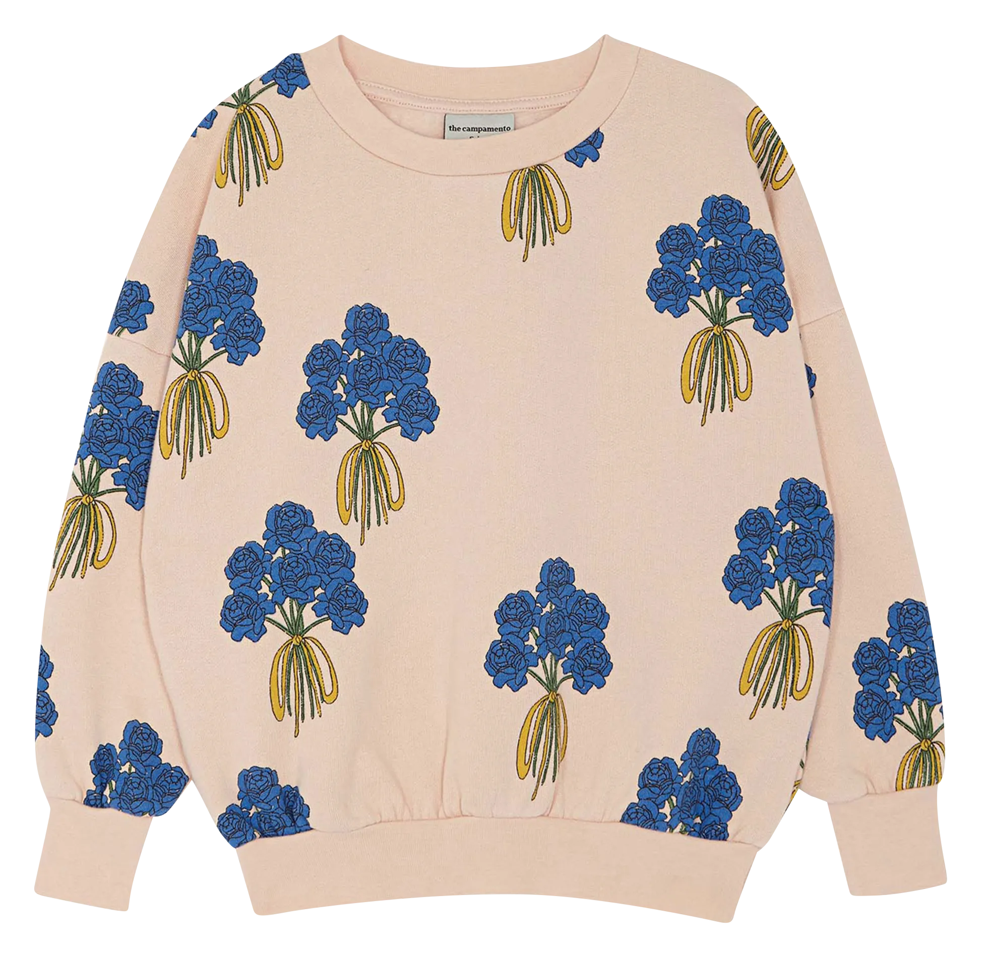 Bedrucktes Rundhals-Sweatshirt aus Baumwolle Rosa