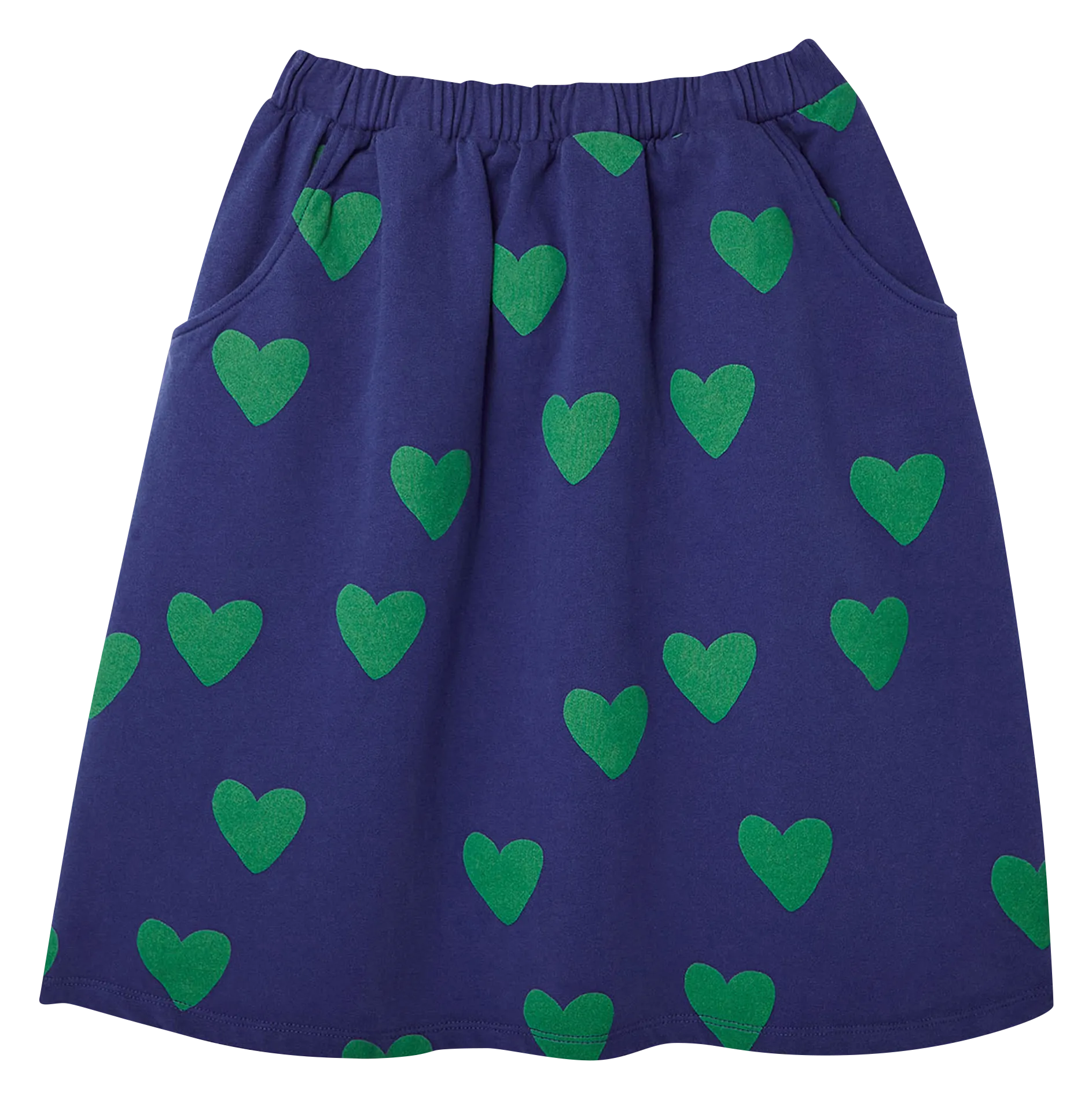 Kurzer Baumwollrock mit Print Blau