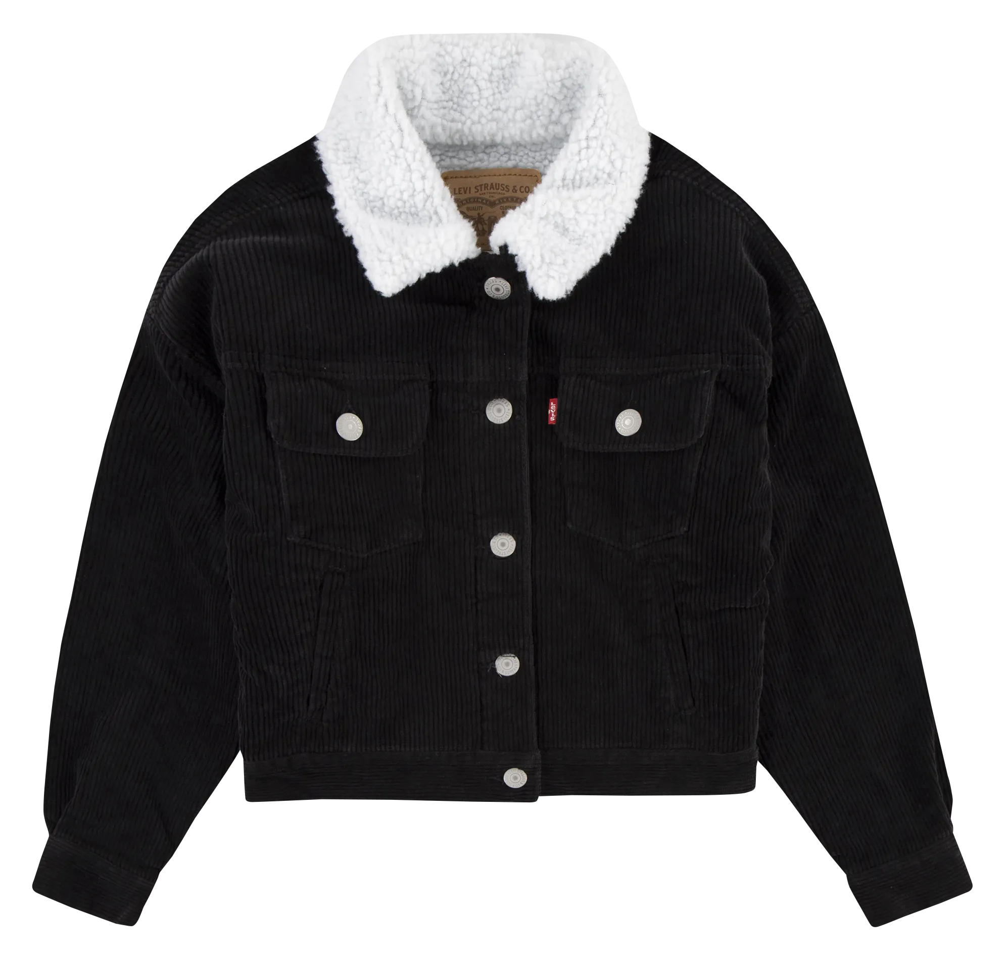 Gerippte Kurzjacke aus Baumwolle Schwarz