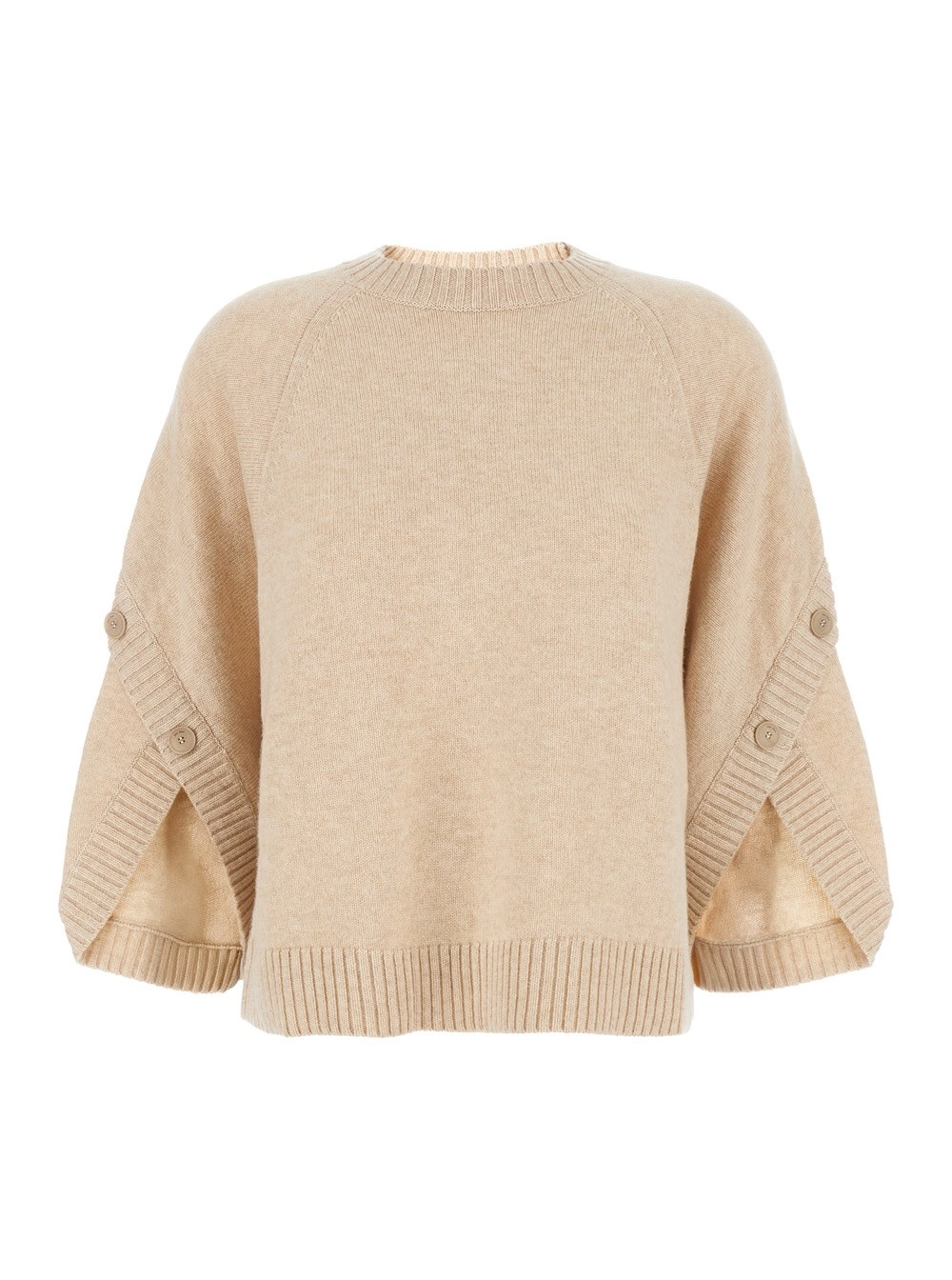 Beigefarbener Pullover "Ampex" mit Rundhalsausschnitt aus Wolle und Kaschmir Damen