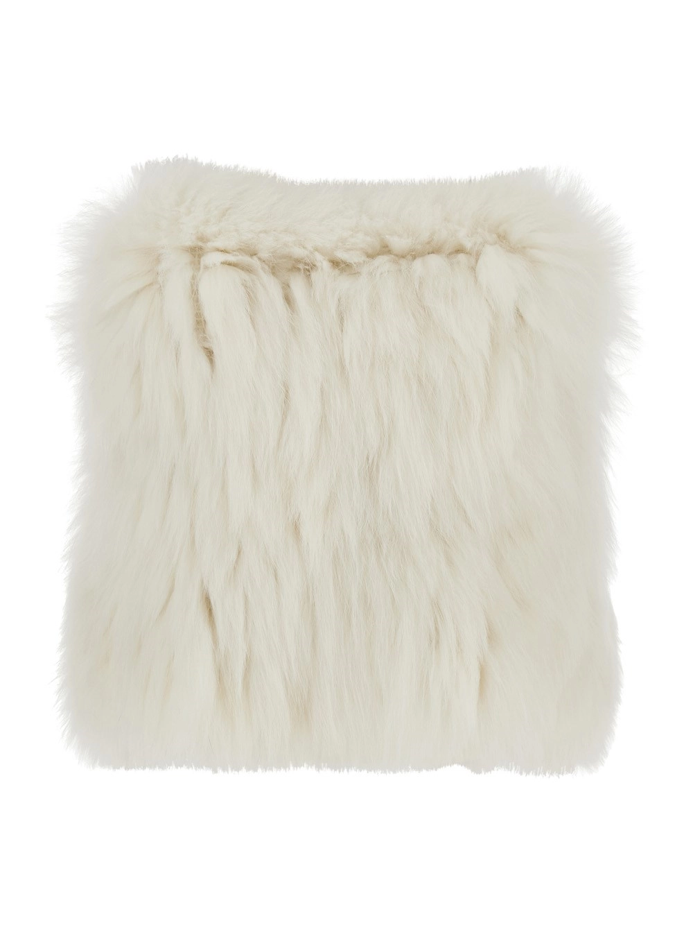 Weißes Top mit ärmellosem Design aus Pelz Damen