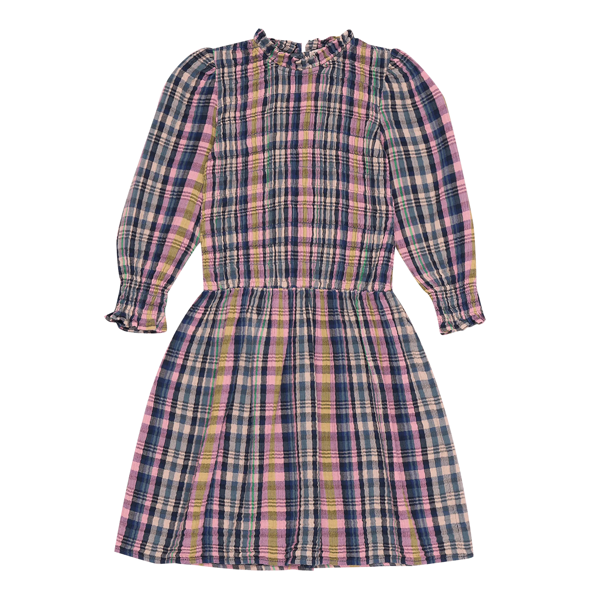 Tailliertes Midikleid mit Stehkragen aus Baumwolle Mehrfarbig RICARDA