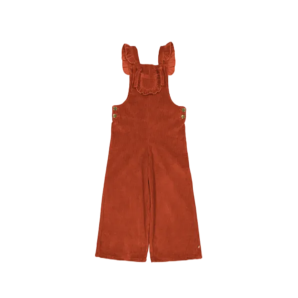 Latzhose aus Baumwollsamt Orange PAULA