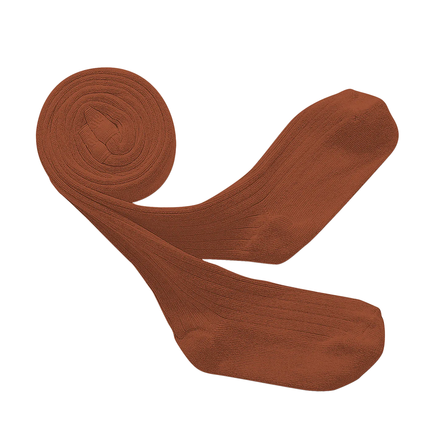 Gerippte Strumpfhose aus Baumwoll-Mix Braun LOUISE