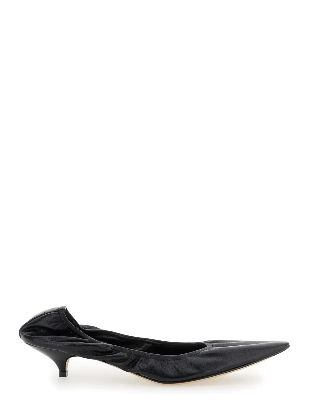 'Lisa' Schwarze Kitten Heels mit Stretch-Design aus Leder Damen