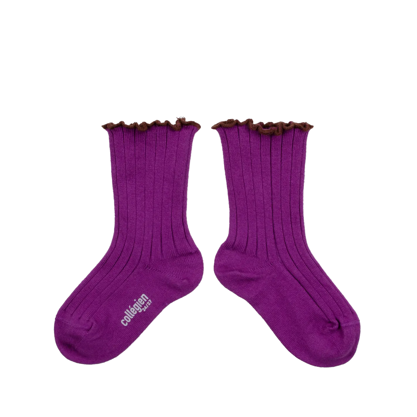 Rippsocken aus Baumwoll-Mix Violett DELPHINE