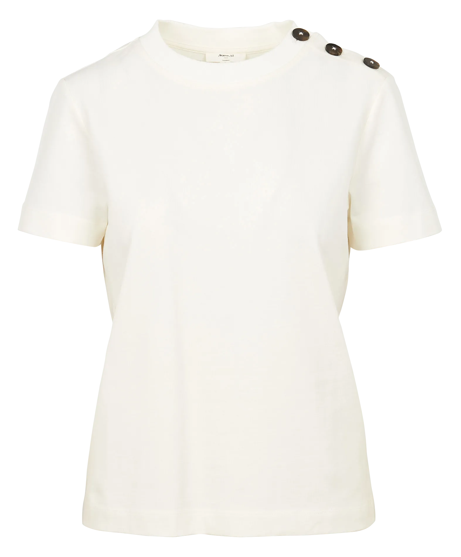 Rundhals-T-Shirt aus Baumwolle Beige DAMIEN