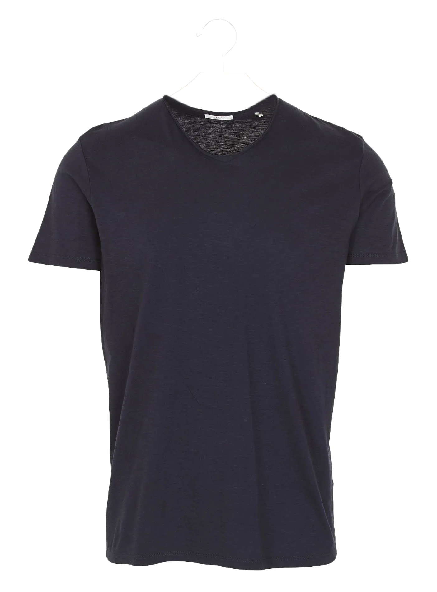 Baumwoll-T-Shirt mit V-Ausschnitt Blau