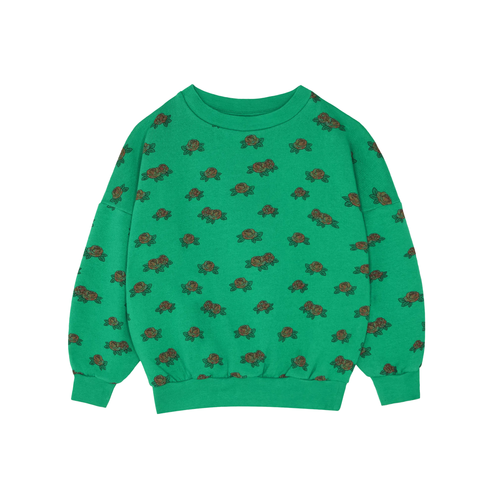 Weites Rundhals-Sweatshirt aus Baumwolle mit Print Grun