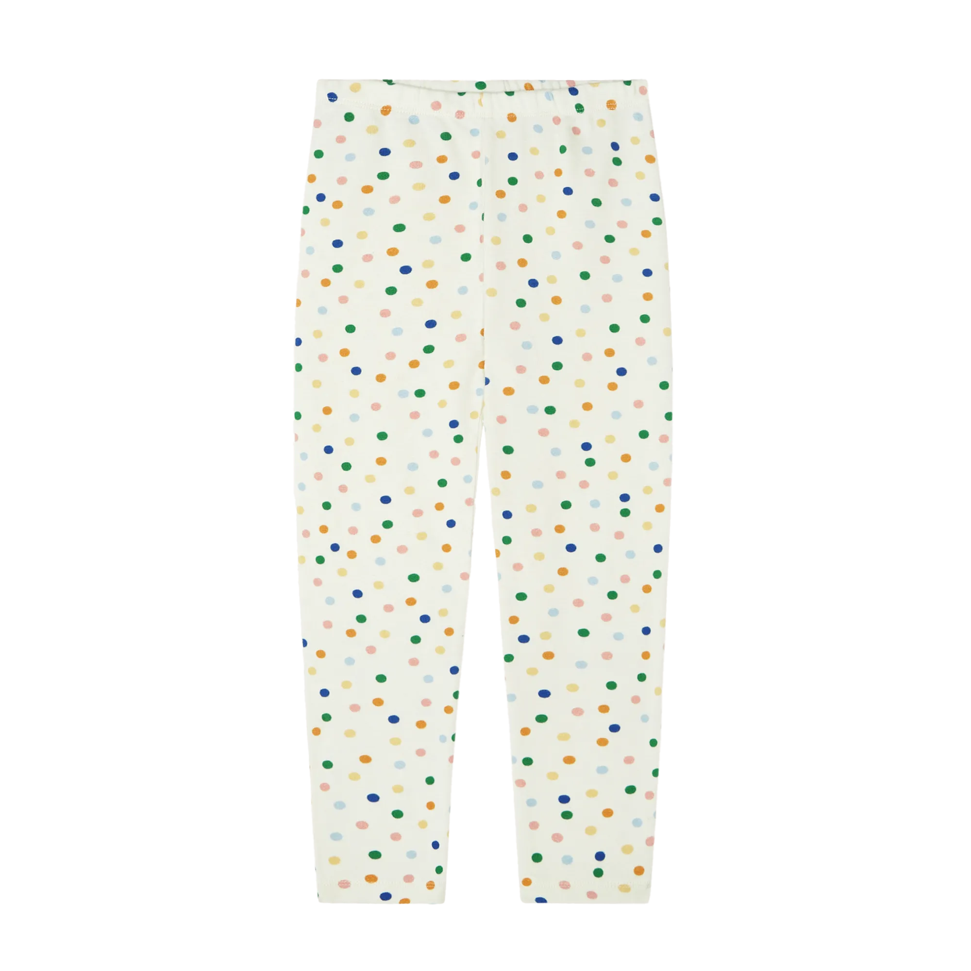 Gepunktete Leggings aus Bio-Baumwolle Weiss