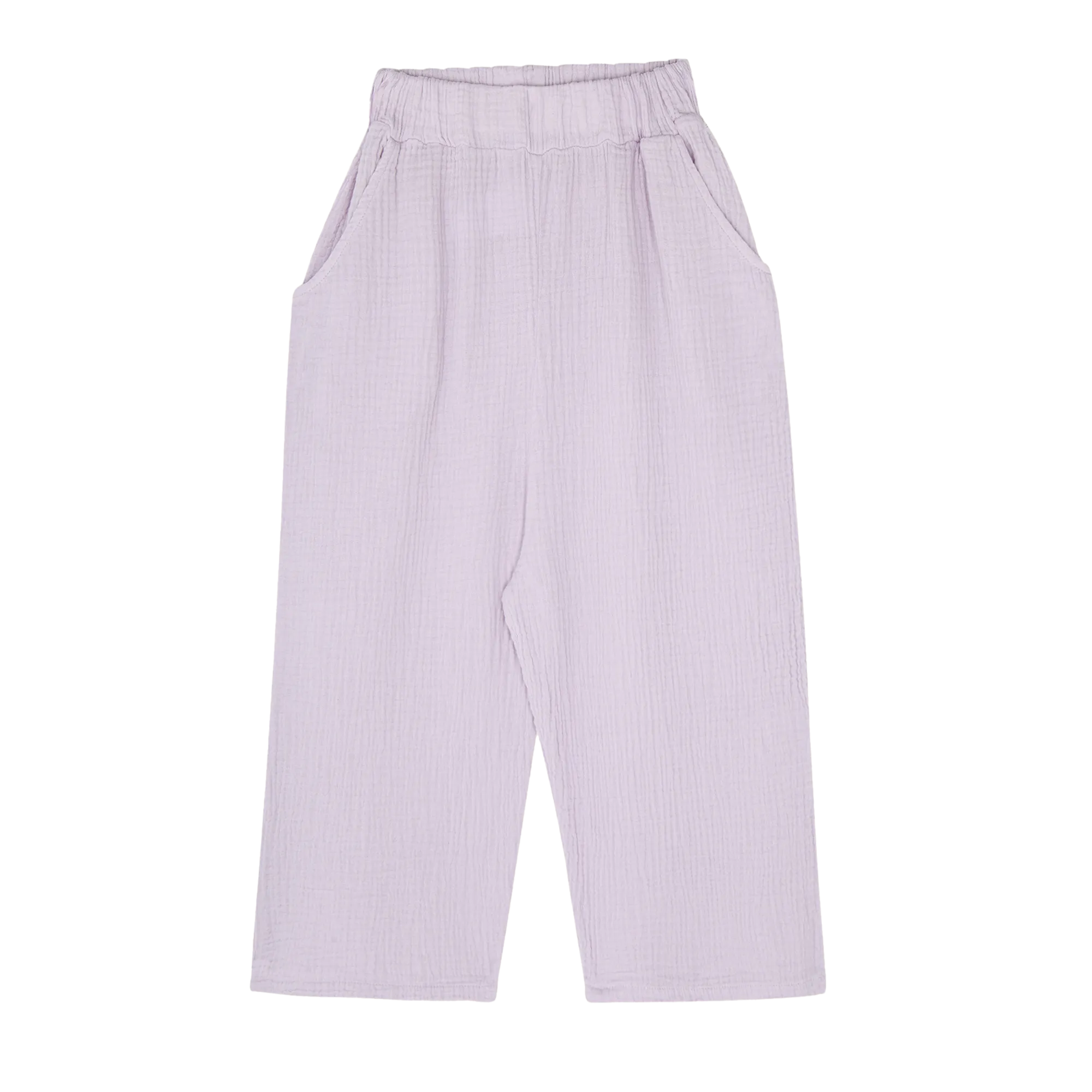 Weite Taillenhose aus Baumwolle Violett