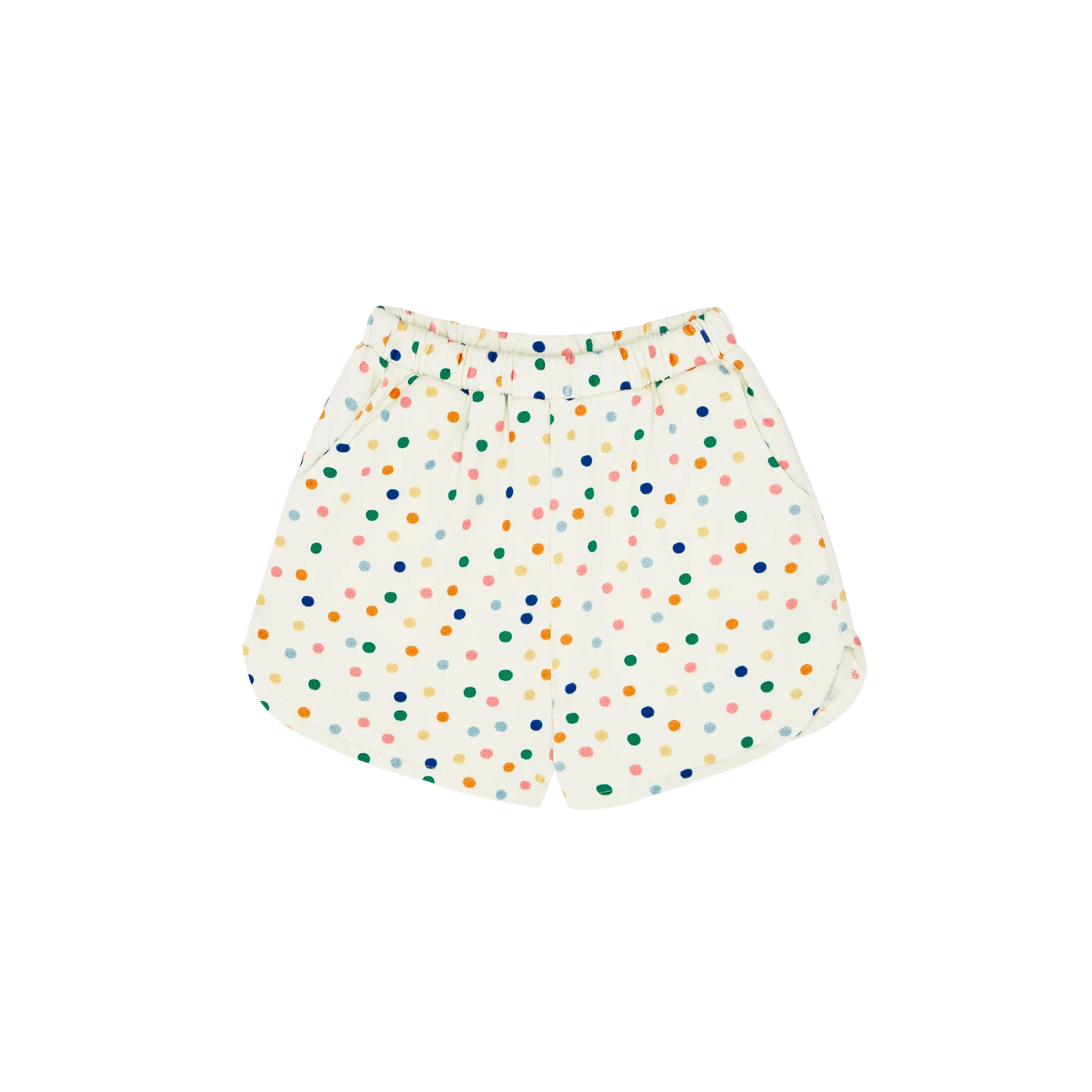 Gepunktete Taillenshorts aus Bio-Baumwolle Weiss