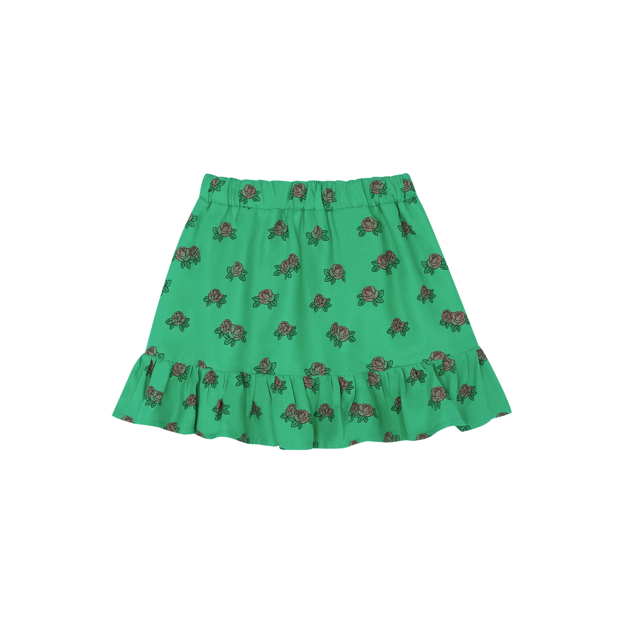 Kurzer Rock mit Allover-Tulpenprint Grun