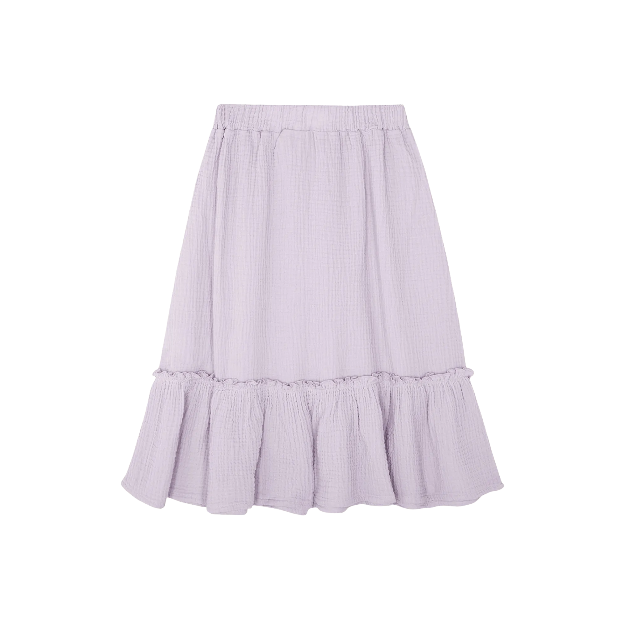 Midirock aus Baumwolle mit Rüschen Violett