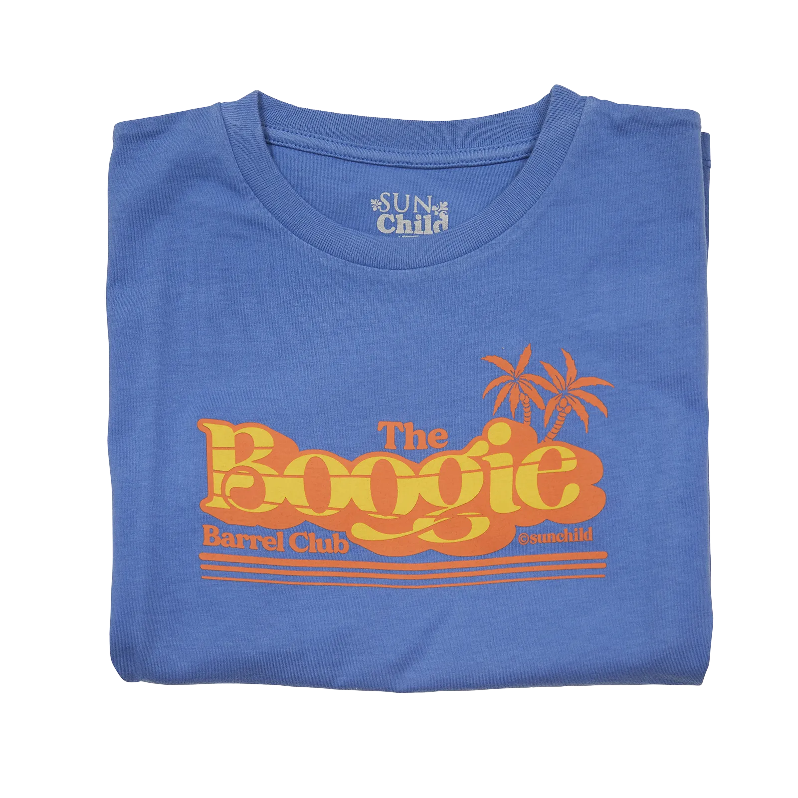 Gerade geschnittenes Rundhals-Sweatshirt aus Baumwolle mit Siebdruck Blau BOOGIE