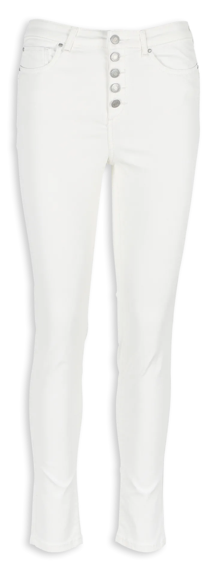 Beschichtete High Waist Skinny Jeans aus Baumwoll-Mix Weiss NINA