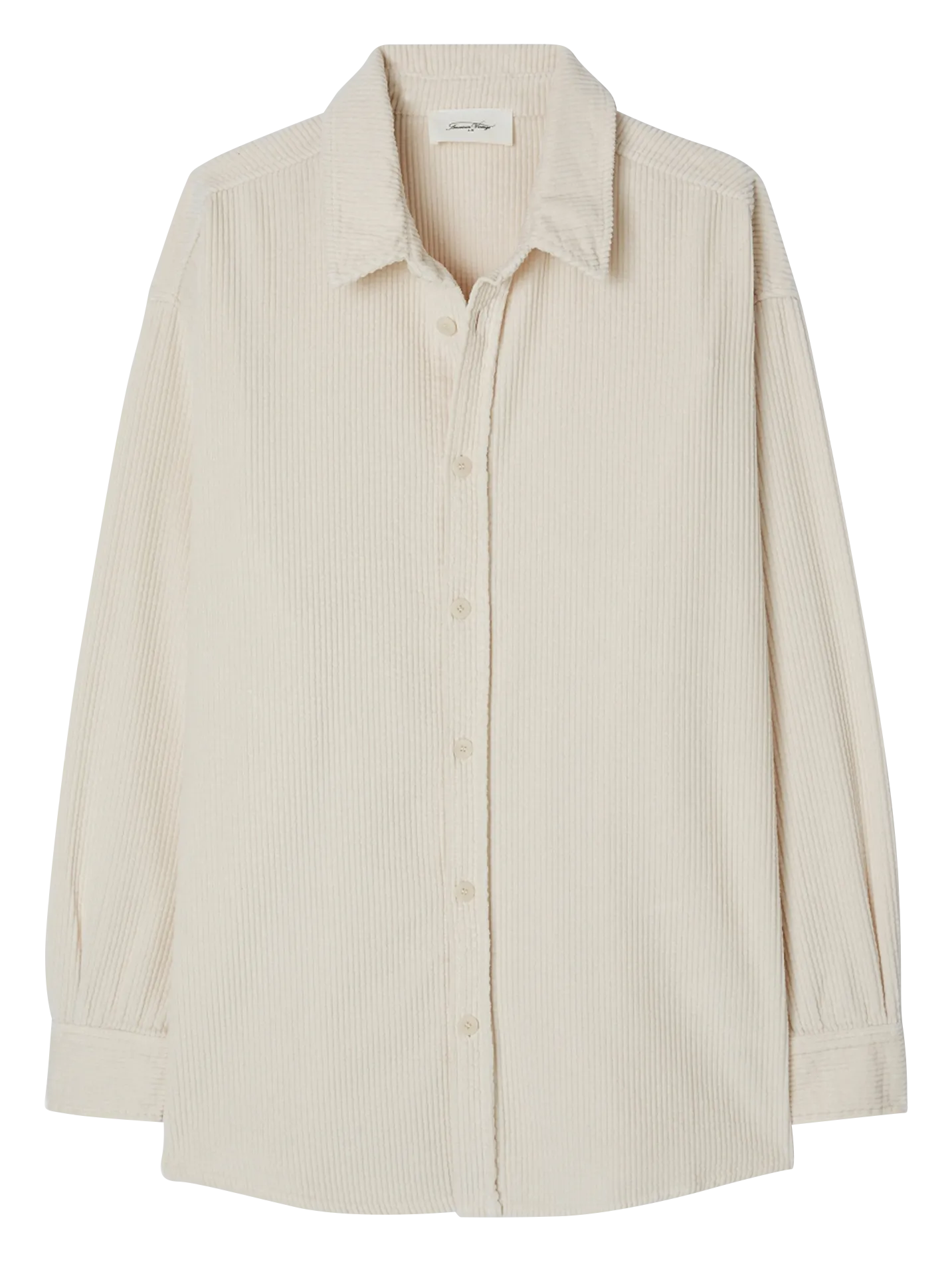 Hemdjacke aus Baumwolle mit klassischem Kragen Beige PADOW