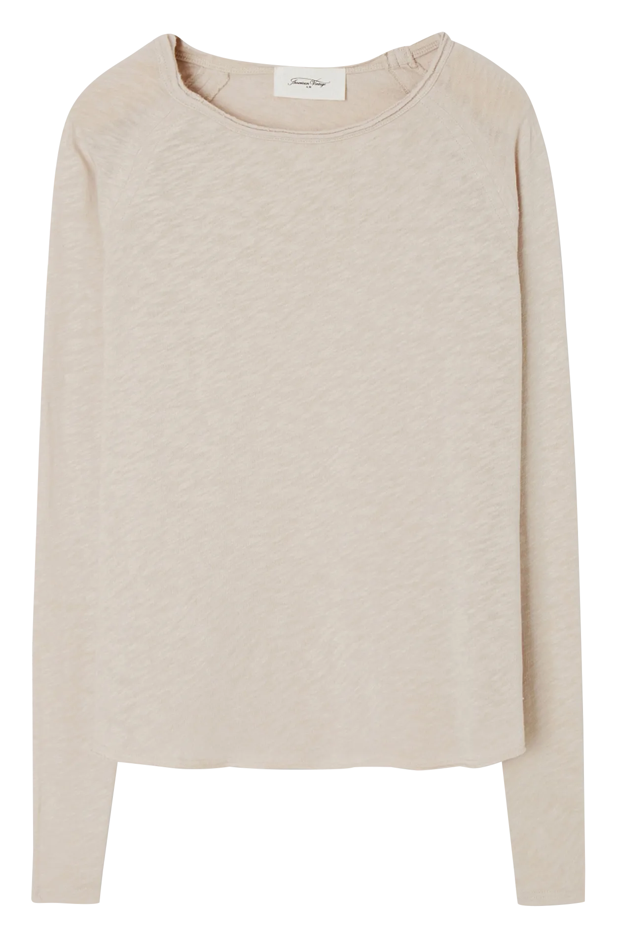 Baumwoll-T-Shirt mit U-Boot-Ausschnitt Beige SONOMA