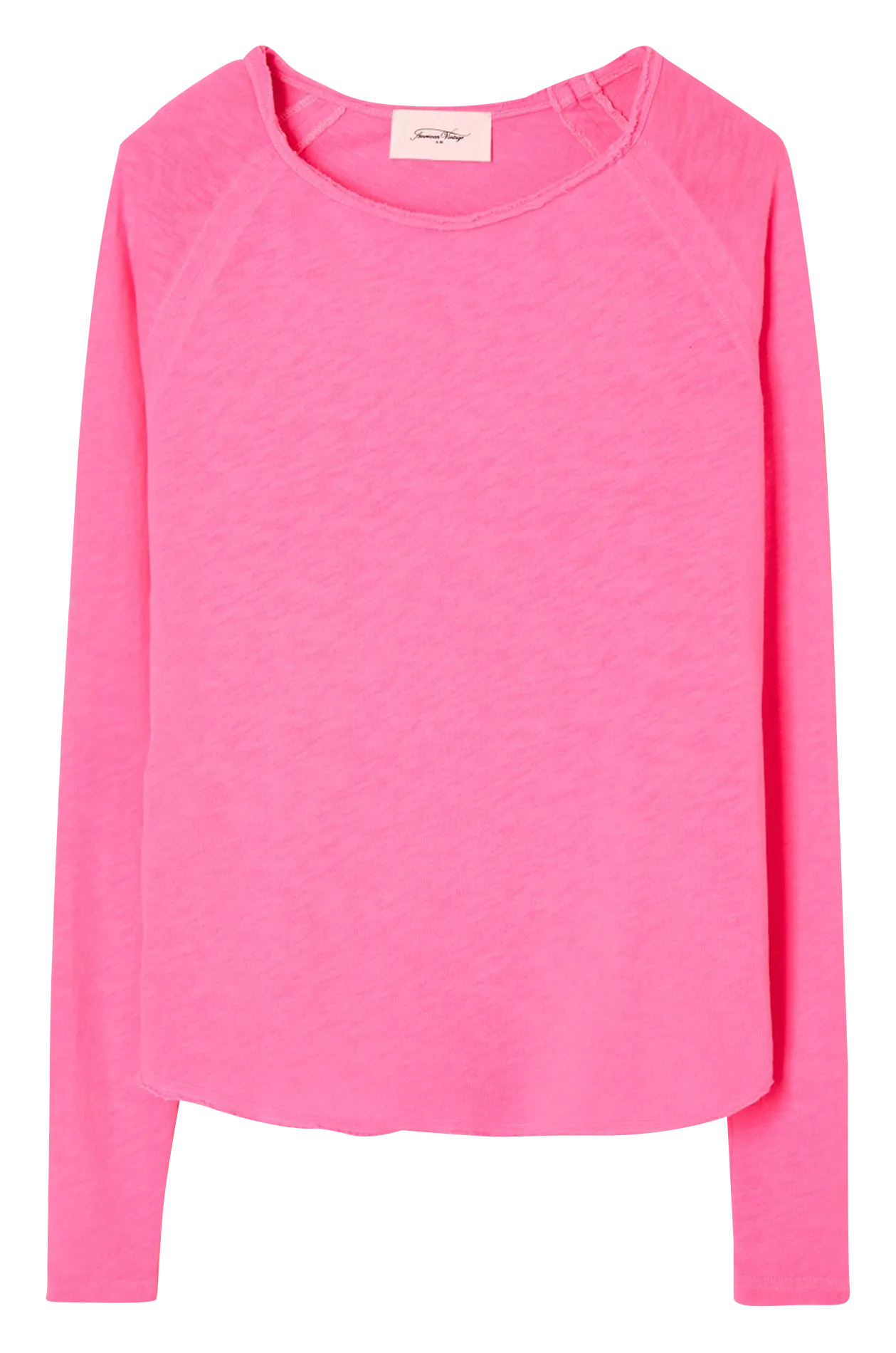 Baumwoll-T-Shirt mit U-Boot-Ausschnitt Rosa SONOMA