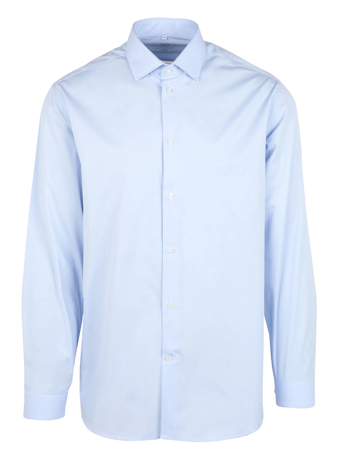 Gerade geschnittenes Baumwollhemd mit klassischem Kragen Blau KRAVE