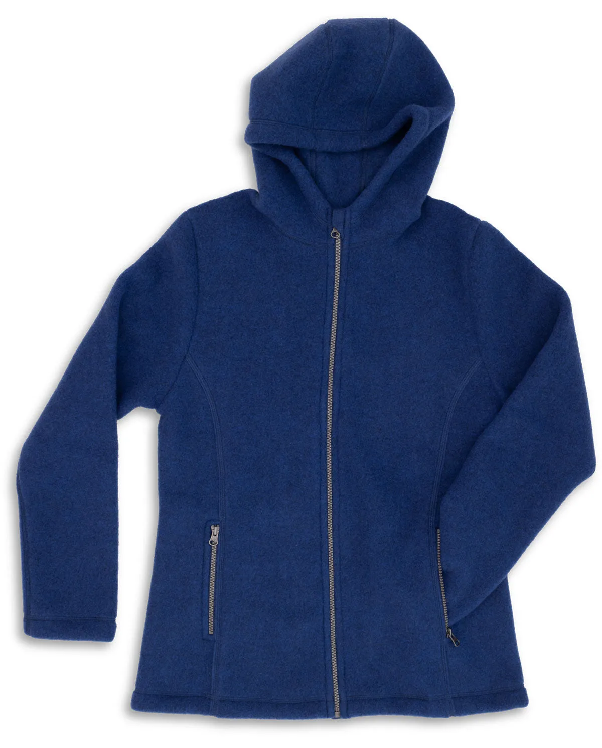 Engel Damen Fleece-Jacke mit Kapuze und Reißverschluss kbT Schurwolle